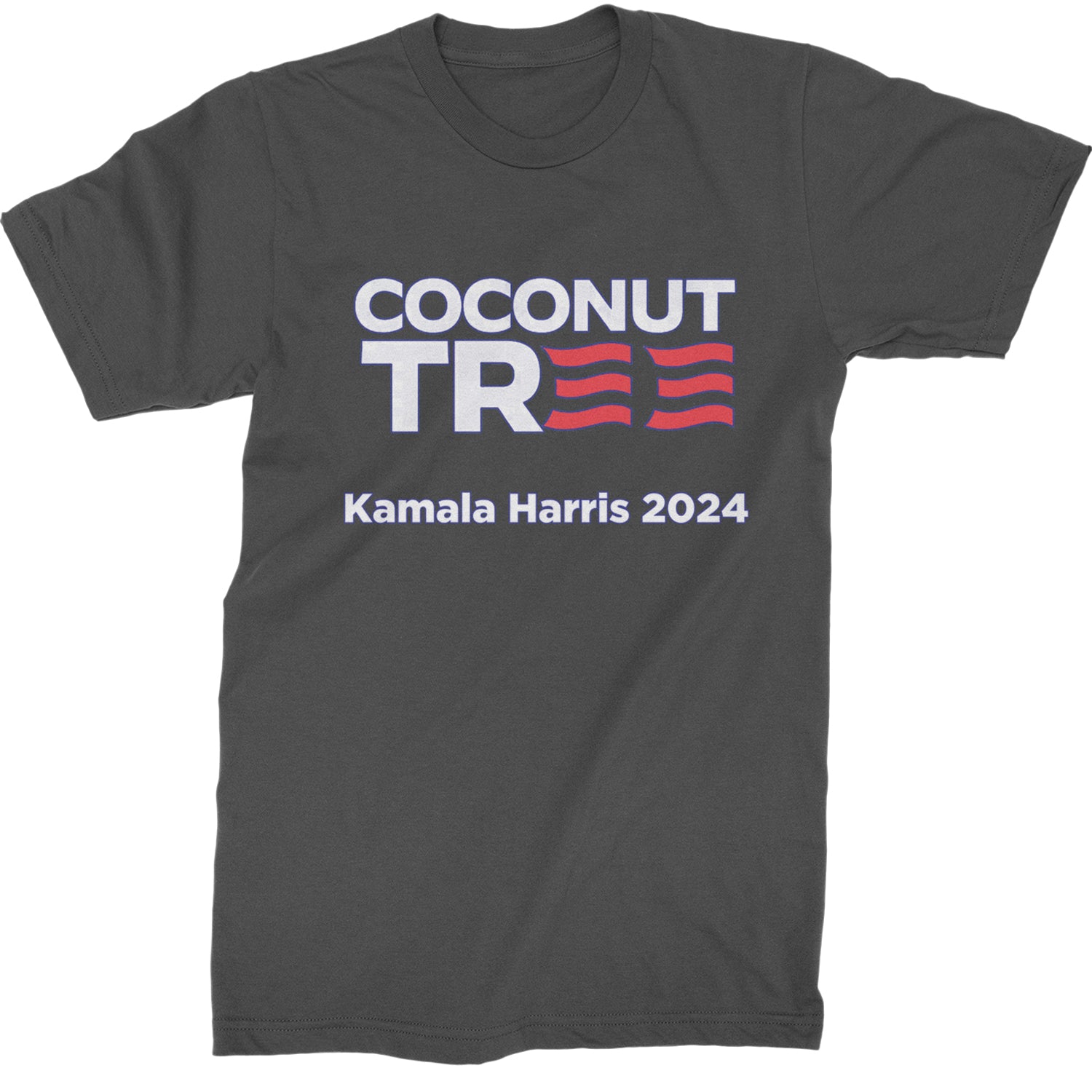 Coconut Tree - Support Kamala Harris For President 2024 Mens T-shirt Charcoal Grey