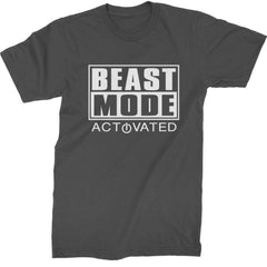 Activated Beast Mode Workout Gym Clothing Mens T-shirt Charcoal Grey