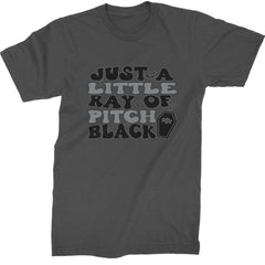 Just A Little Ray of Pitch Black Mens T-shirt Charcoal Grey