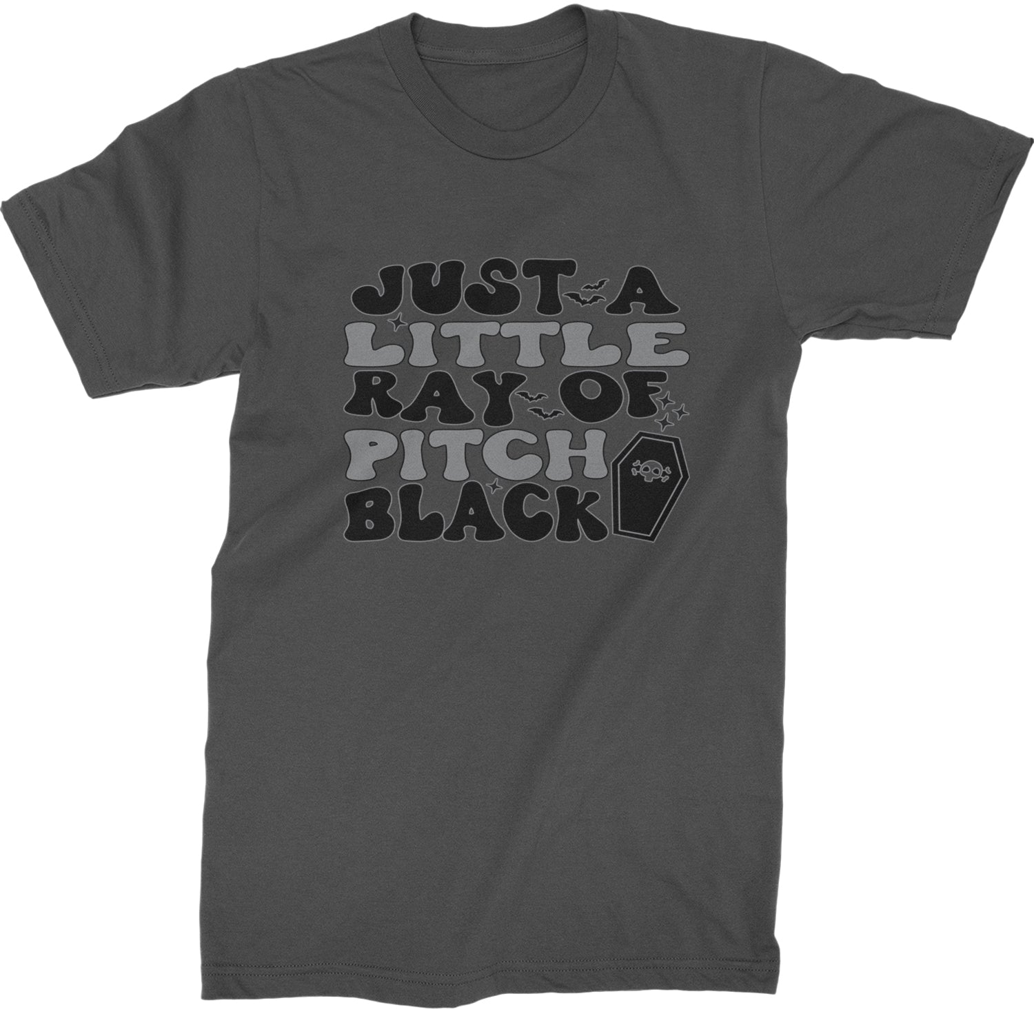 Just A Little Ray of Pitch Black Mens T-shirt Charcoal Grey