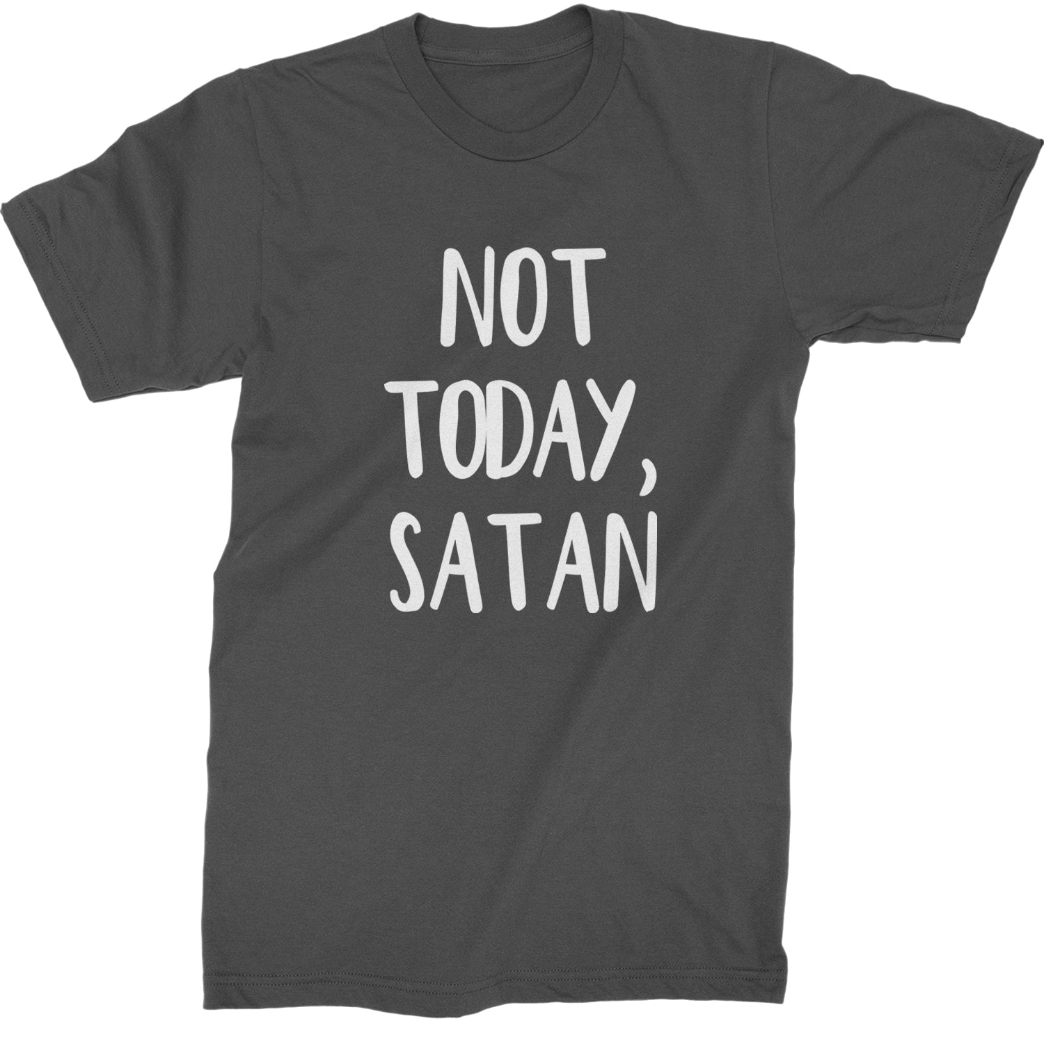 Not Today, Satan Jesus Already Won Mens T-shirt Charcoal Grey