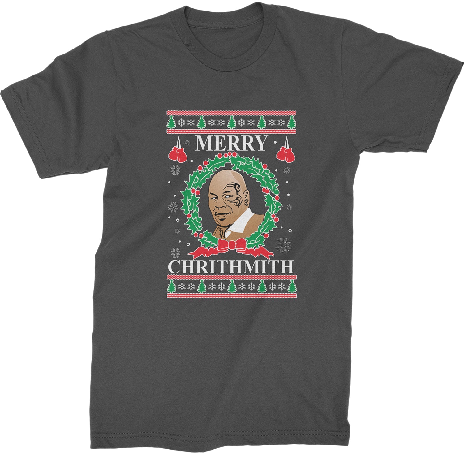 Merry Chrithmith Ugly Christmas  Mens T-shirt Charcoal Grey