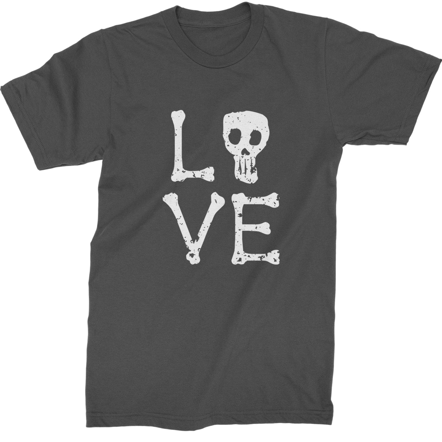 Love Skeleton Bones Mens T-shirt Charcoal Grey