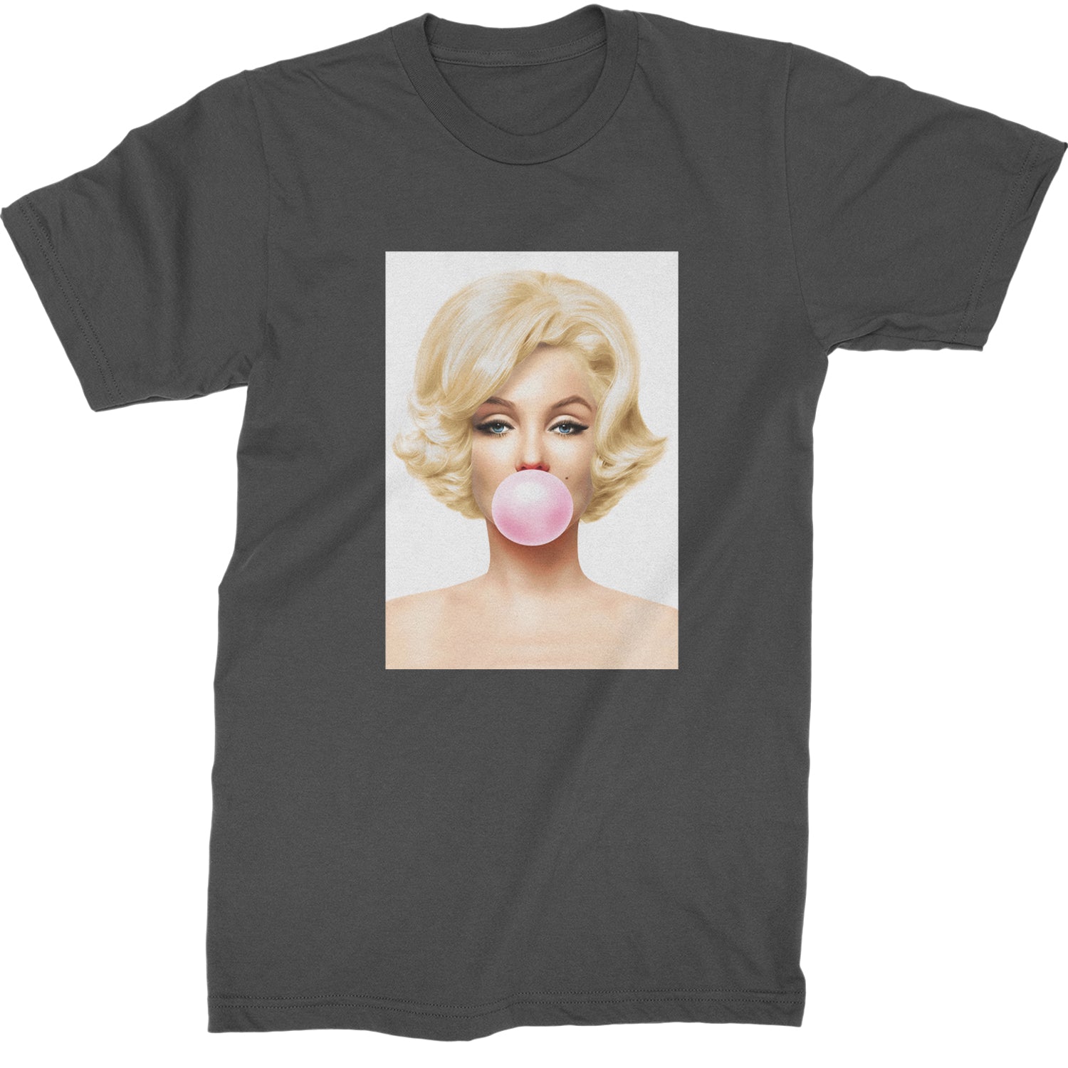 Ms. Monroe Pink Bubble Gum American Icon Mens T-shirt Charcoal Grey