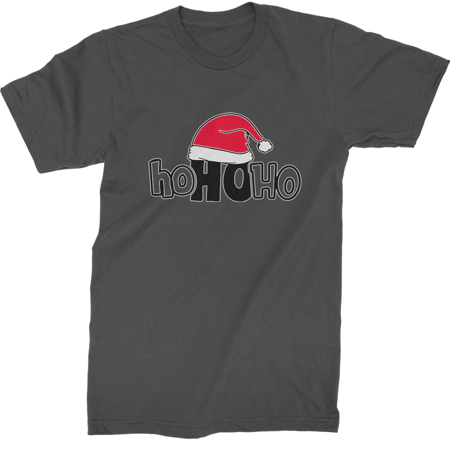 Ho Ho Ho Santa Christmas Hat  Mens T-shirt Charcoal Grey