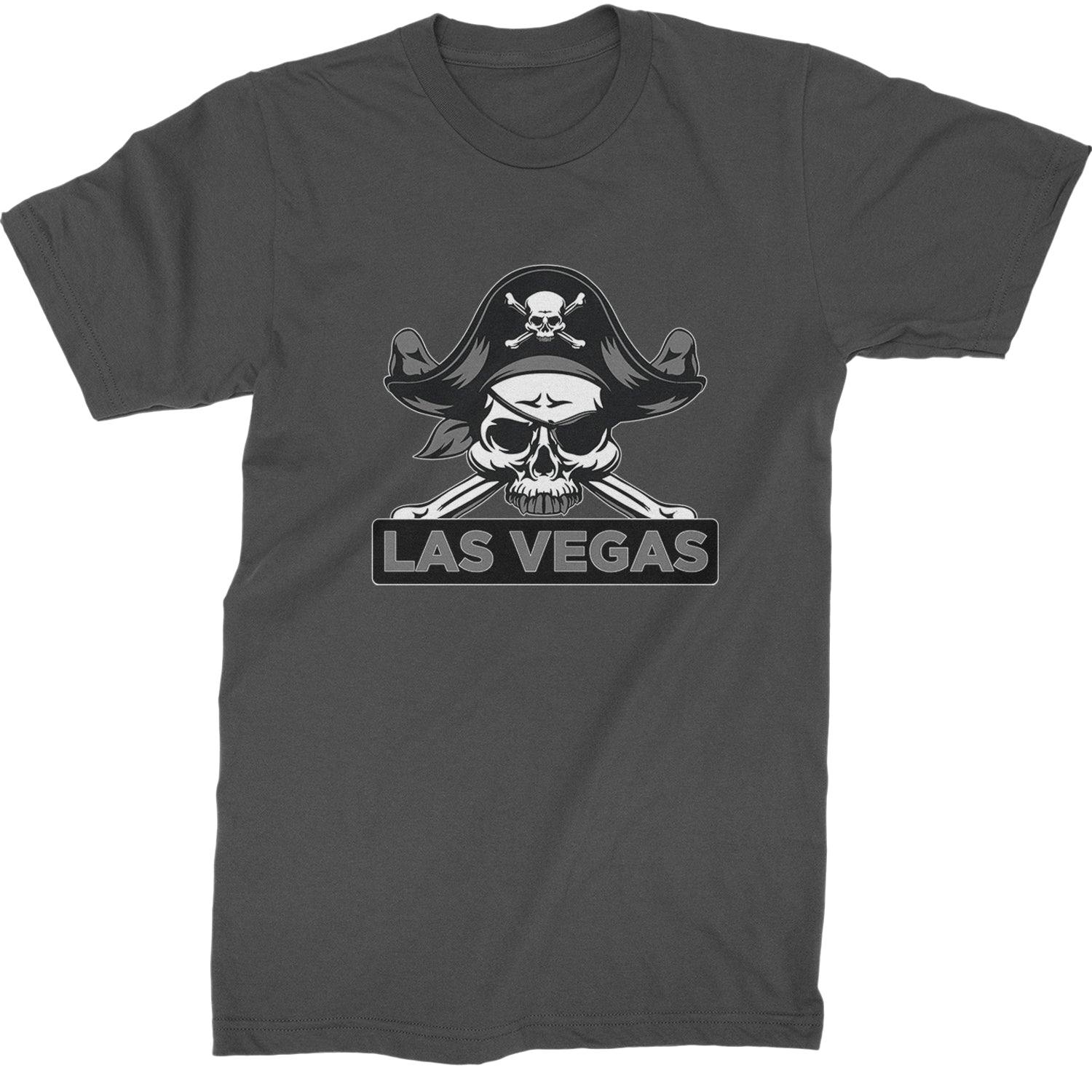 Raider Skull Straight Outta Las Vegas Mens T-shirt Charcoal Grey