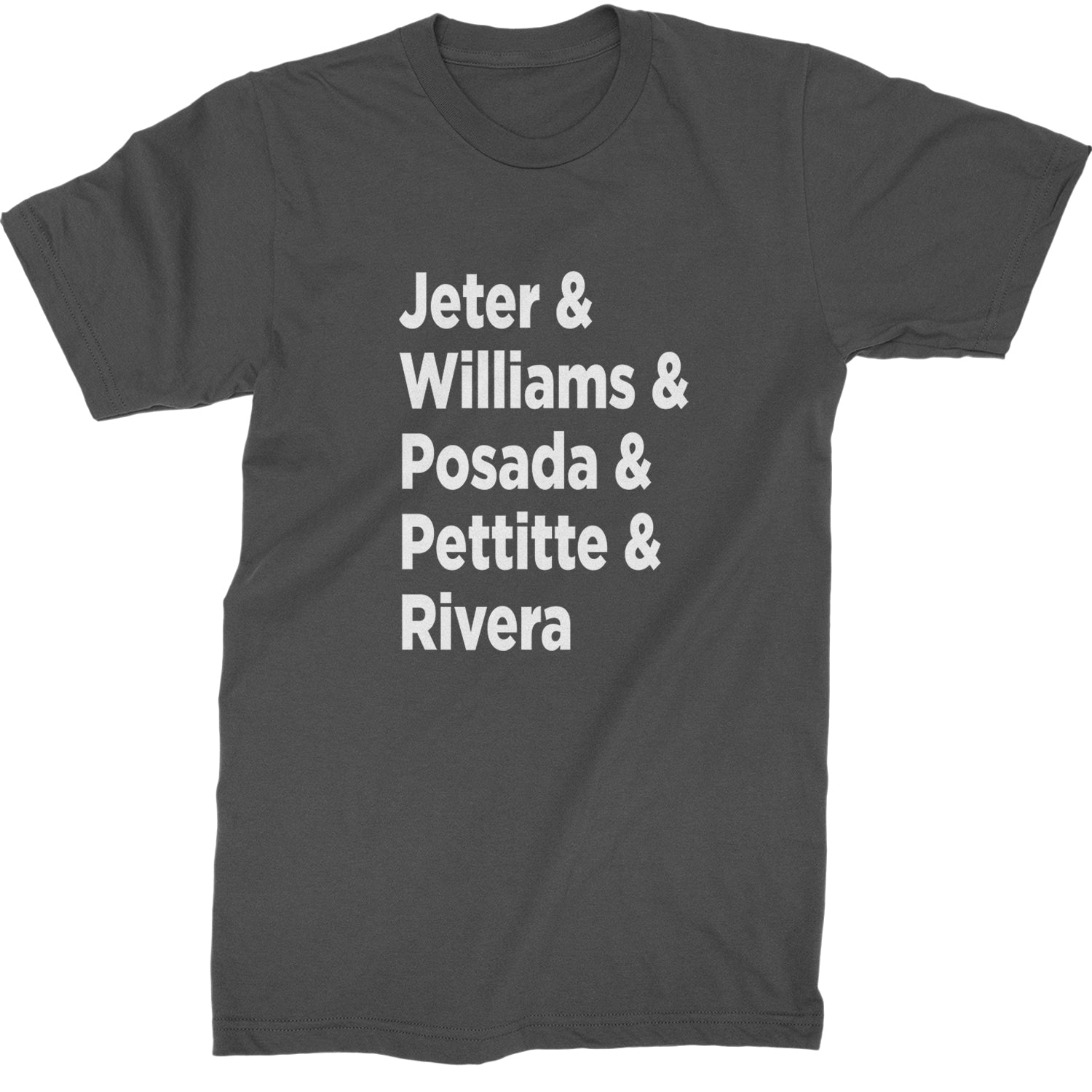 Jeter & Williams & Posada & Pettitte & Rivera Mens T-shirt Charcoal Grey