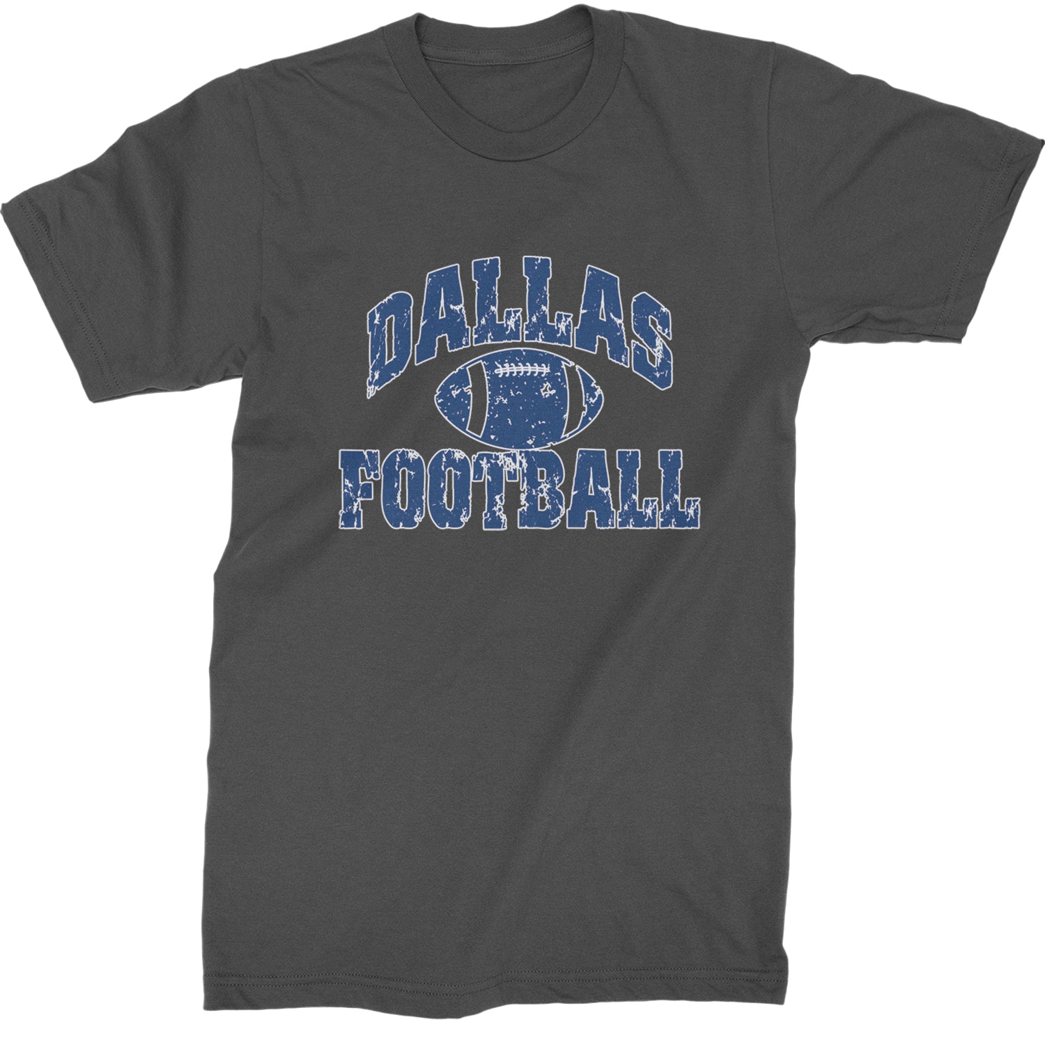 Dallas Distressed Football Mens T-shirt Charcoal Grey