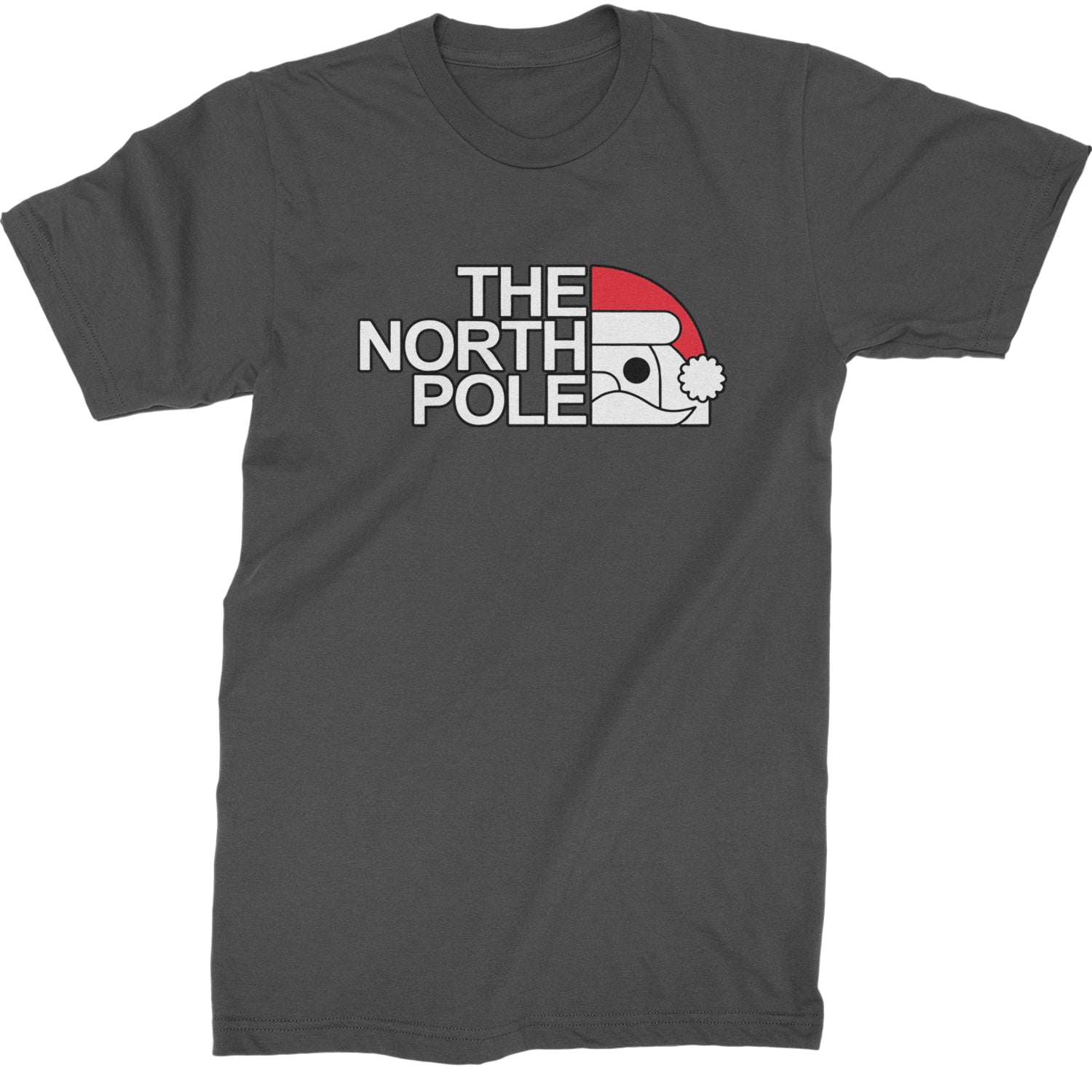 The North Pole Santa Face  Mens T-shirt Charcoal Grey