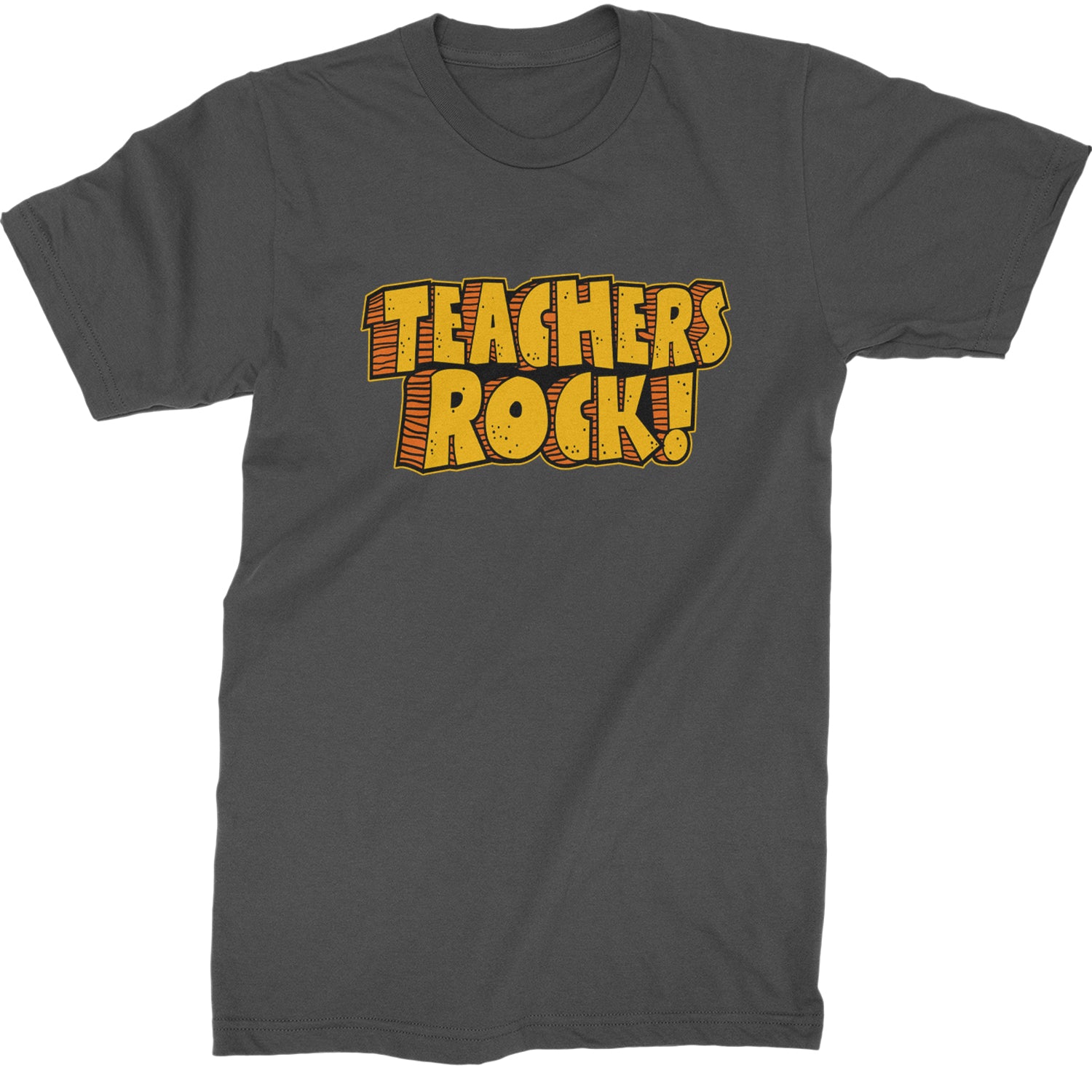 Teachers Rock Retro  Mens T-shirt Charcoal Grey