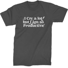 I Cry A Lot But I am So Productive TTPD Mens T-shirt Charcoal Grey