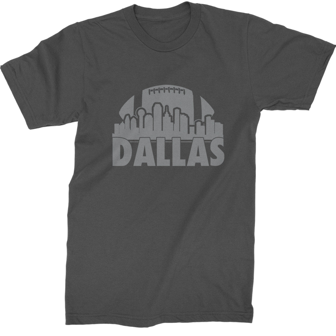 Dallas Texas Skyline Mens T-shirt Charcoal Grey