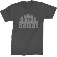 Dallas Texas Skyline Mens T-shirt Charcoal Grey