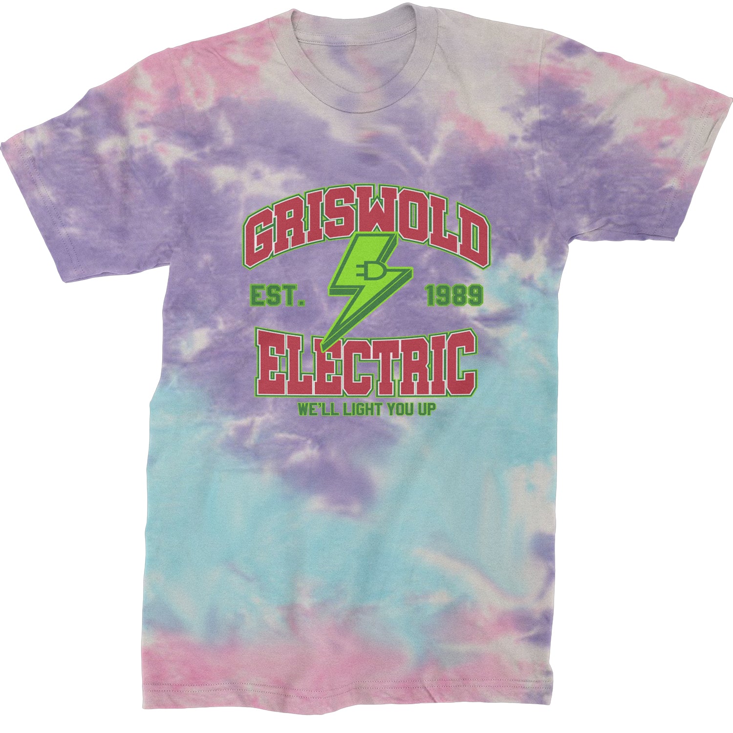 Griswold Electric We'll Light You Up  Mens T-shirt Tie-Dye Cotton Candy