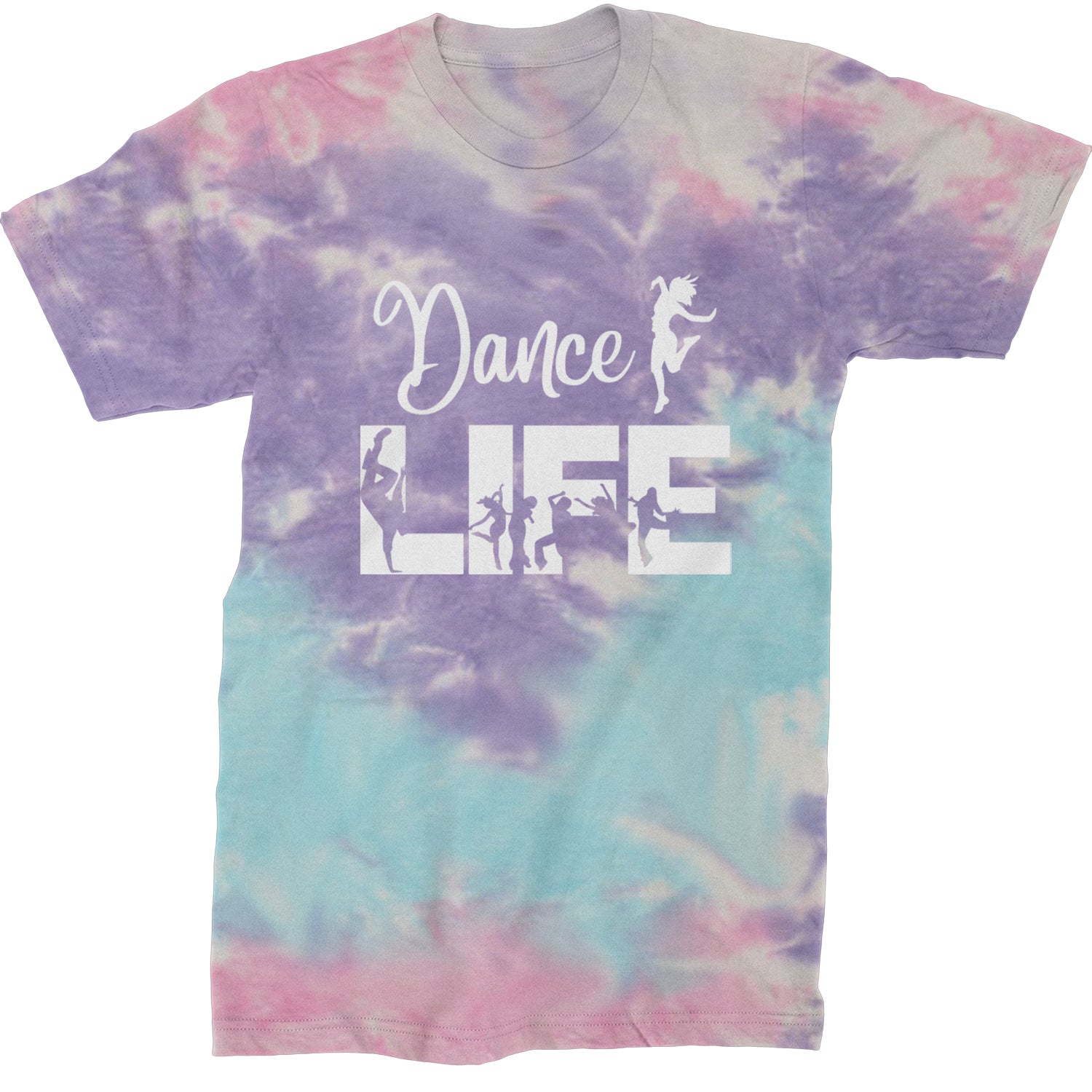 Dance Life Silhouette Dancers Mens T-shirt Tie-Dye Cotton Candy