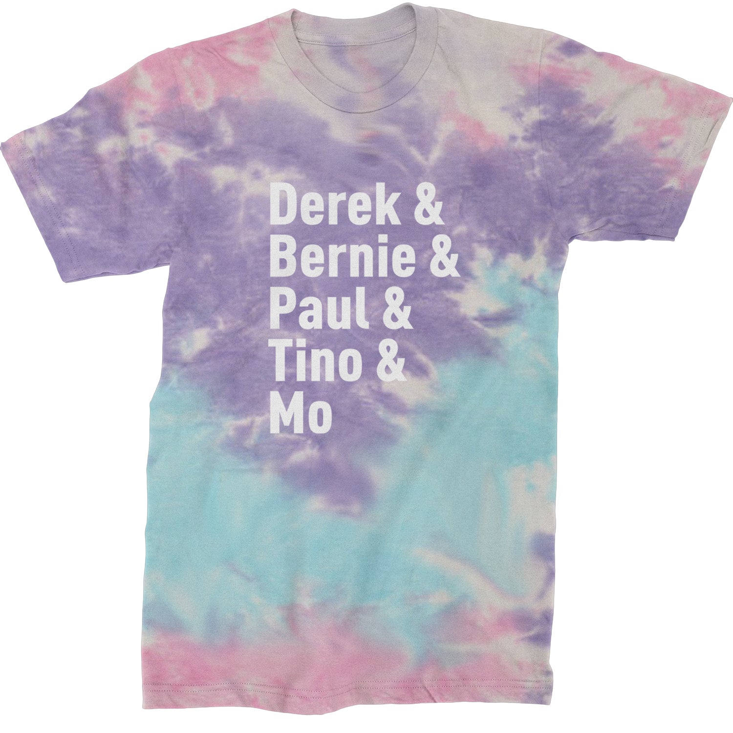 Derek & Bernie & Paul & Tino & Mo Mens T-shirt Tie-Dye Cotton Candy