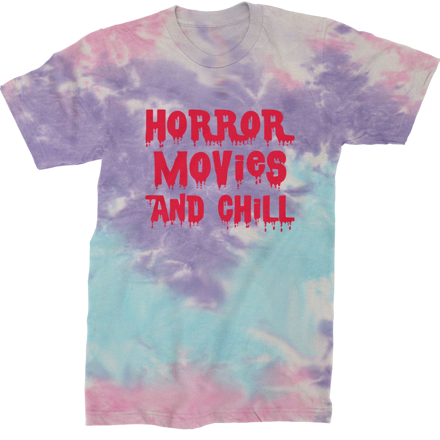 Horror Movies and Chill Mens T-shirt Tie-Dye Cotton Candy