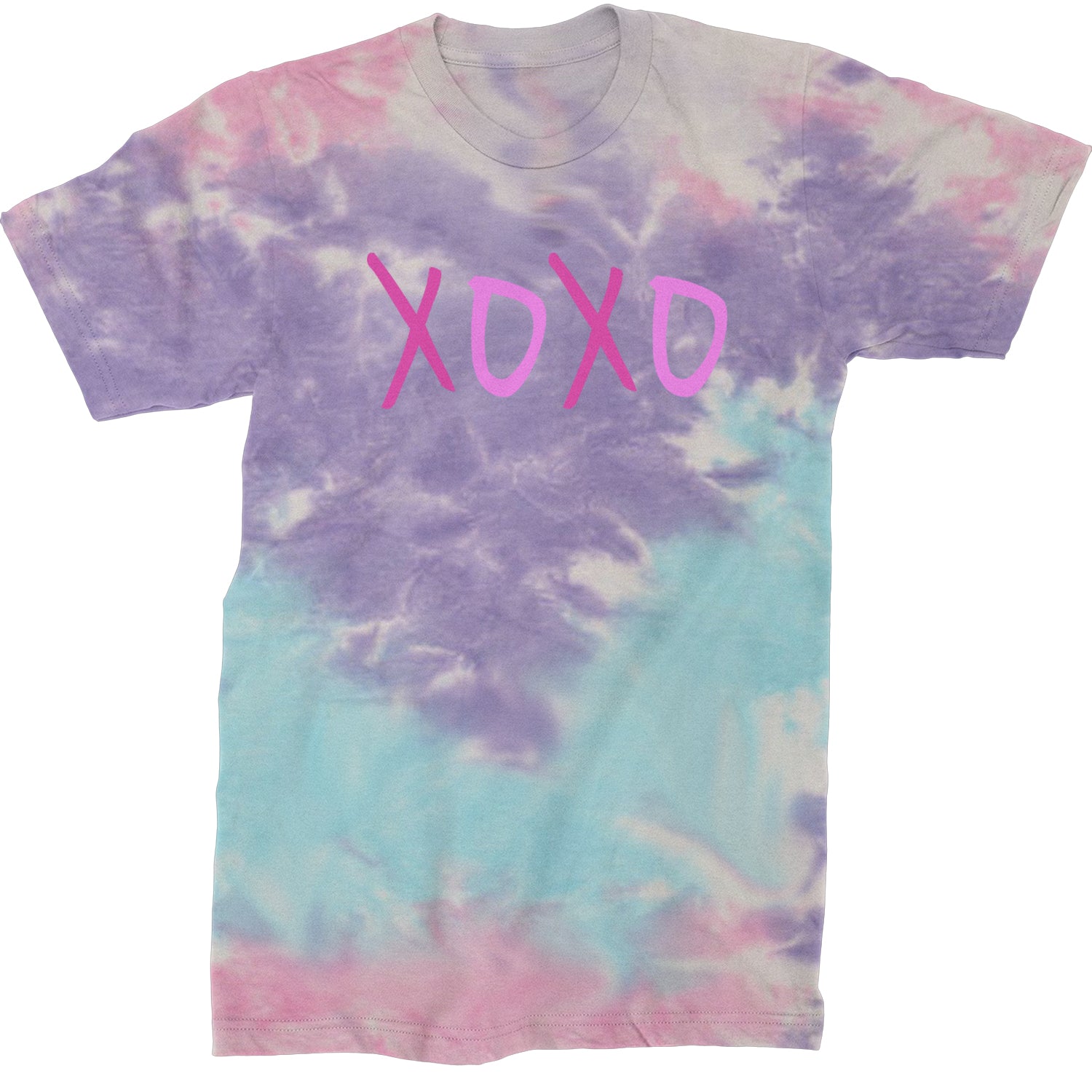 XOXO Pink Print  Mens T-shirt Tie-Dye Cotton Candy