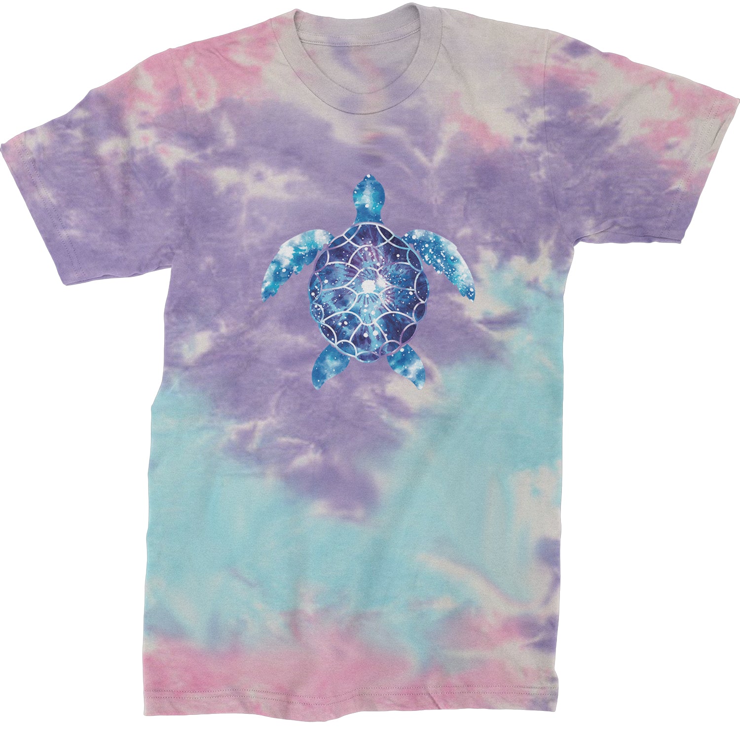 Ocean Aura Tie-Dye Sea Turtle Mens T-shirt Tie-Dye Cotton Candy