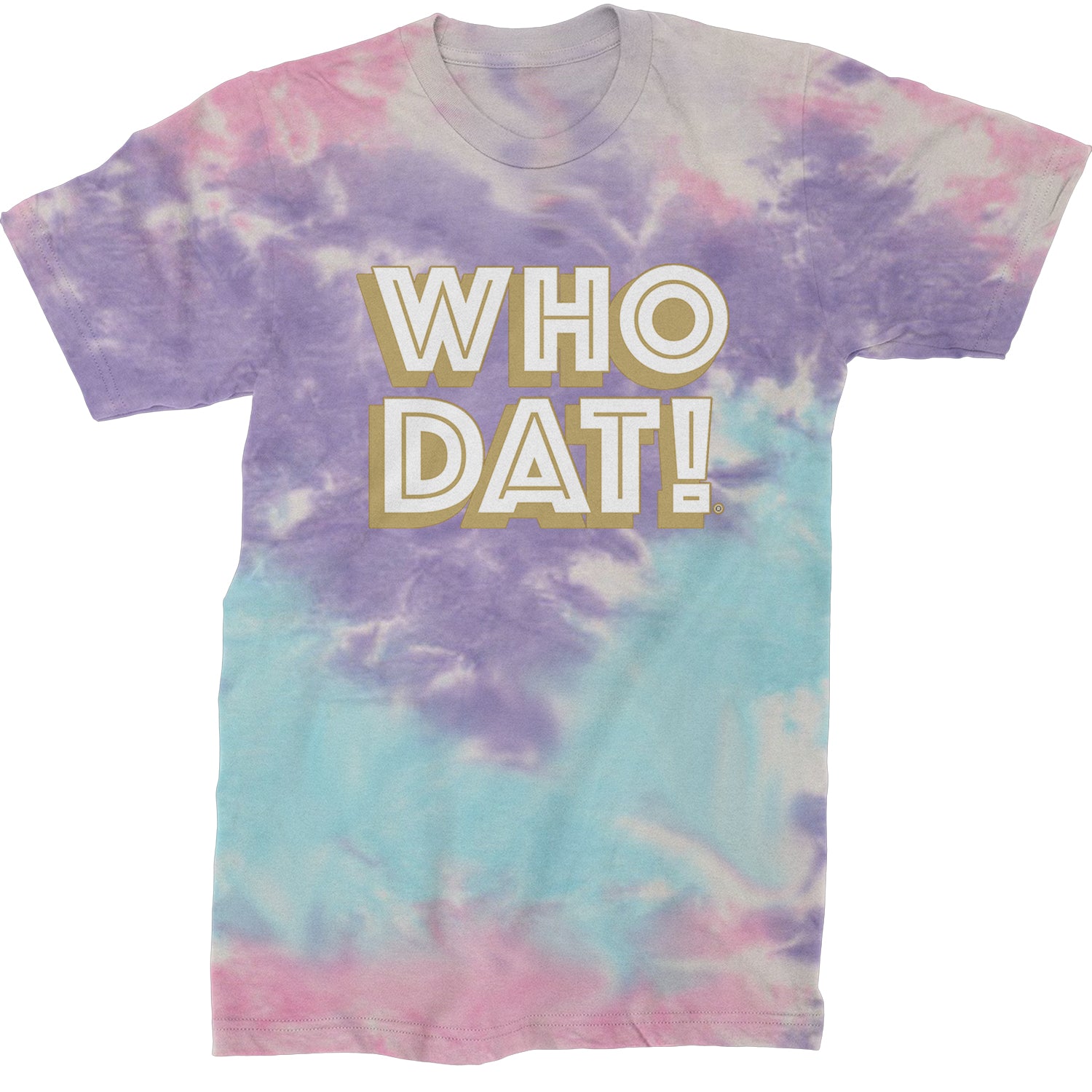 Who Dat Nation Big Bold New Orleans Mens T-shirt Tie-Dye Cotton Candy