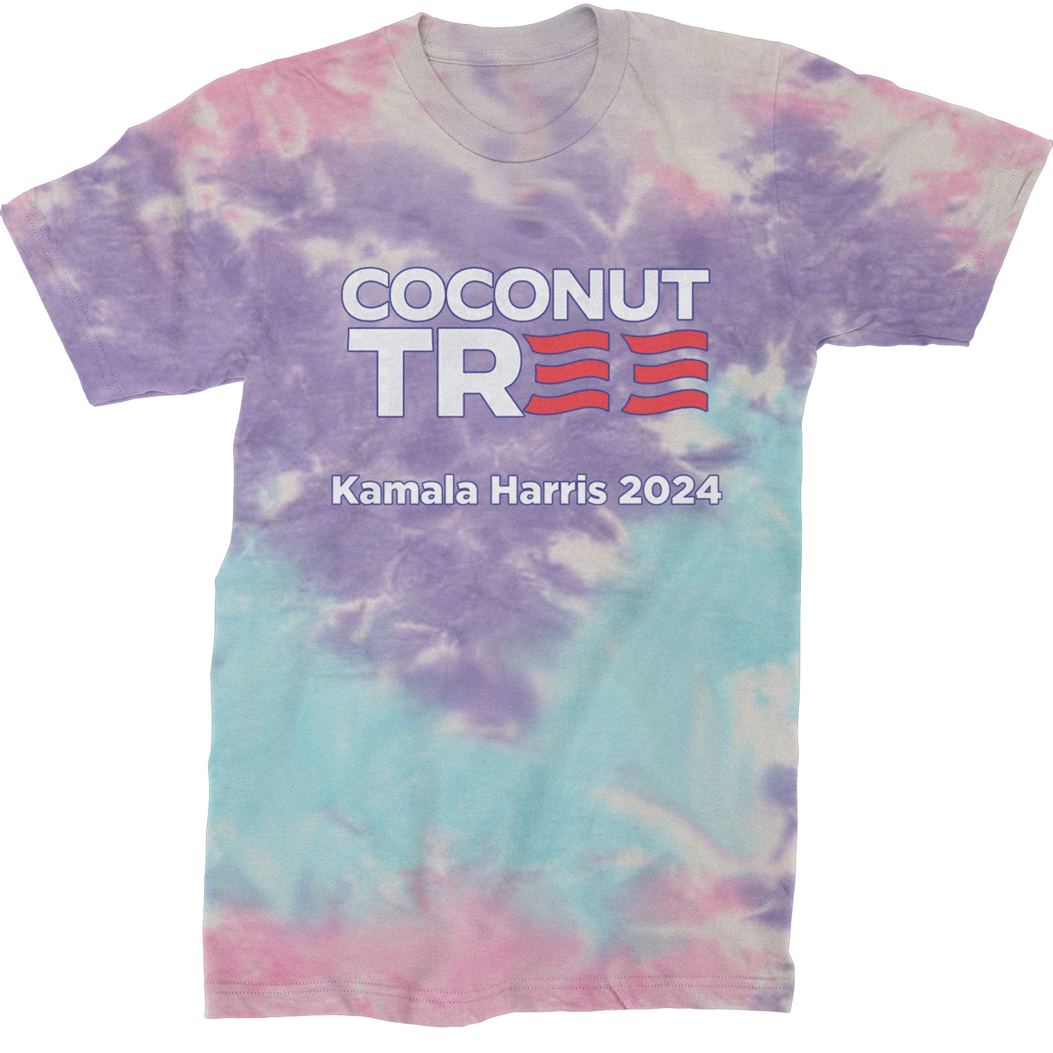 Coconut Tree - Support Kamala Harris For President 2024 Mens T-shirt Tie-Dye Cotton Candy