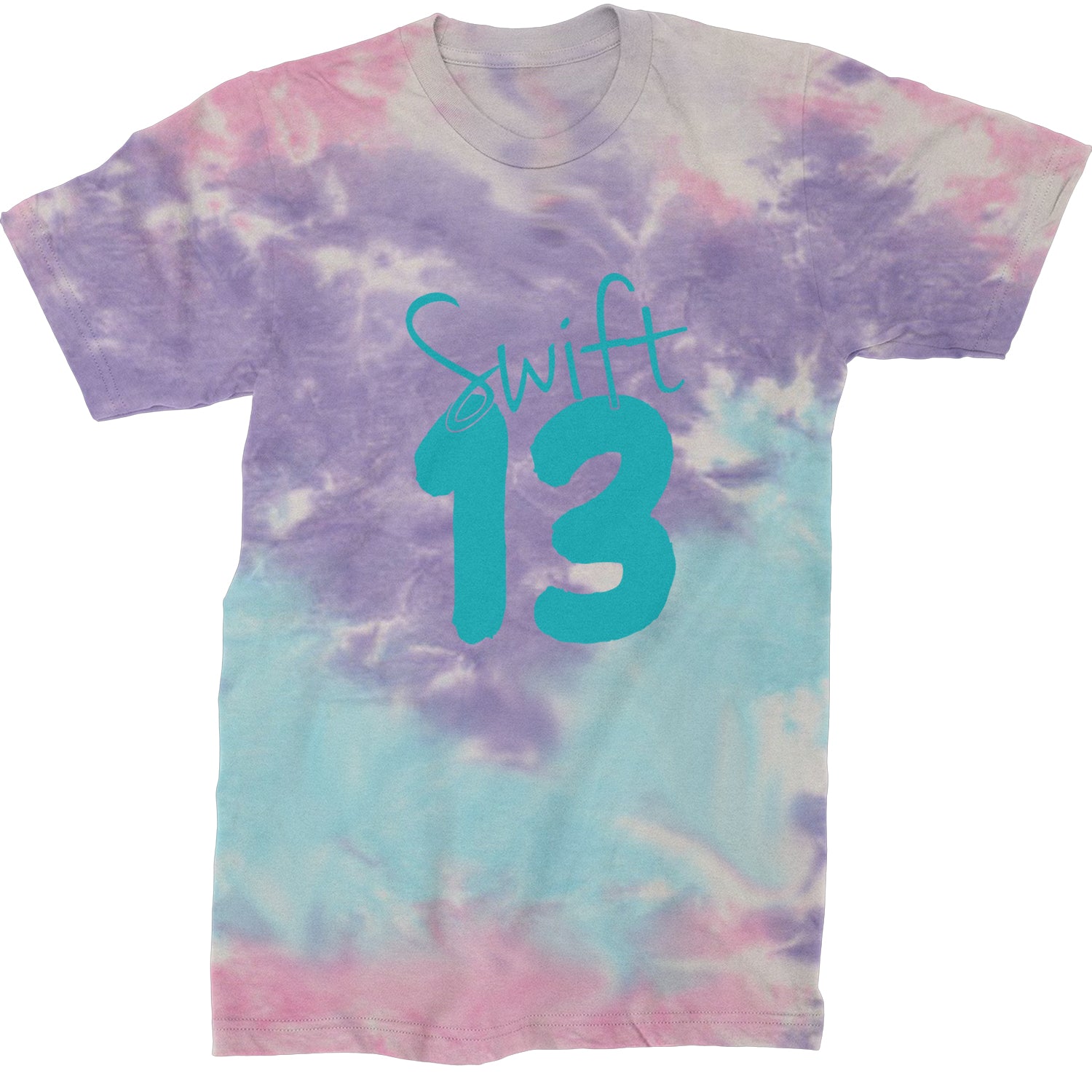 13 Swift 13 Lucky Number Era TTPD Mens T-shirt Tie-Dye Cotton Candy