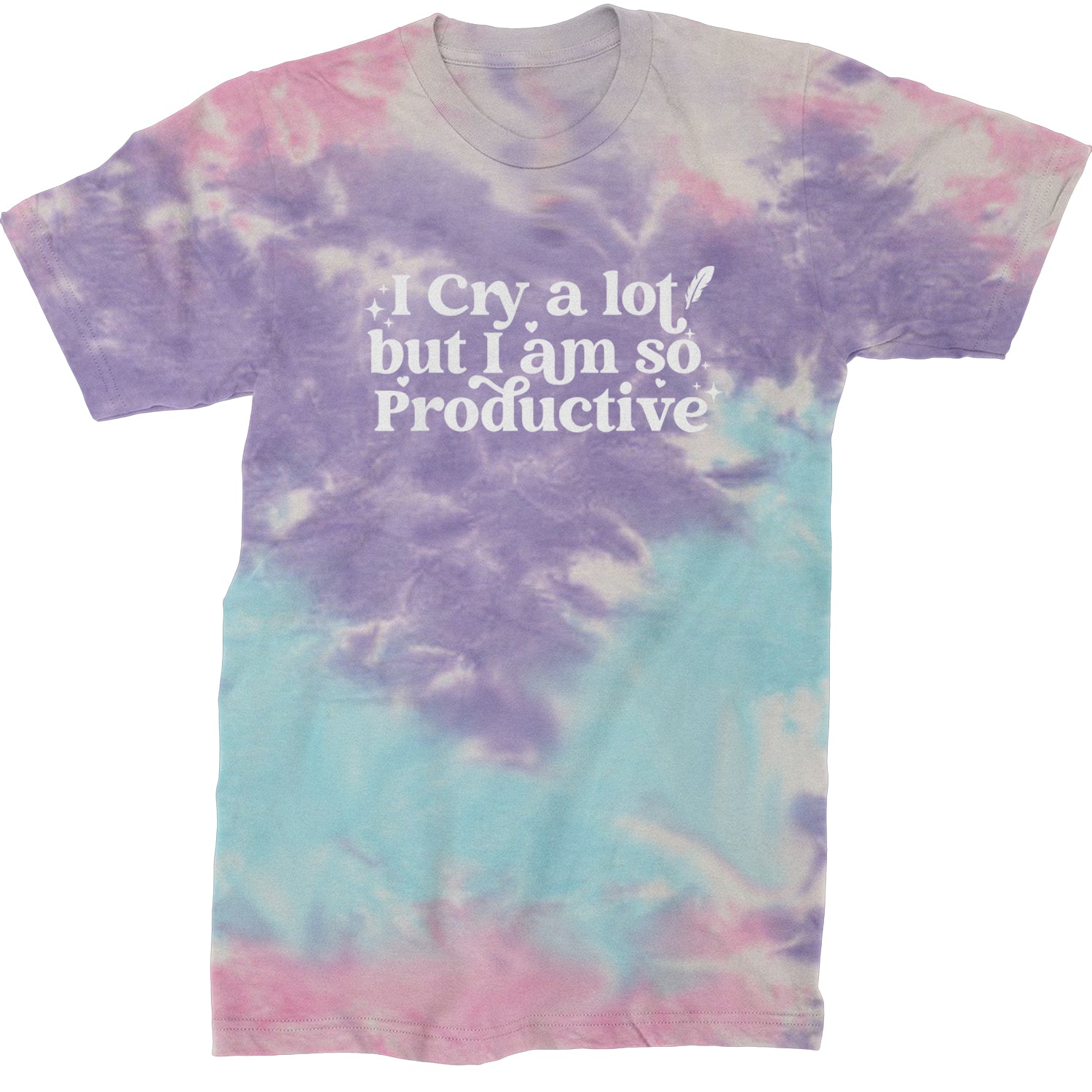 I Cry A Lot But I am So Productive TTPD Mens T-shirt Tie-Dye Cotton Candy