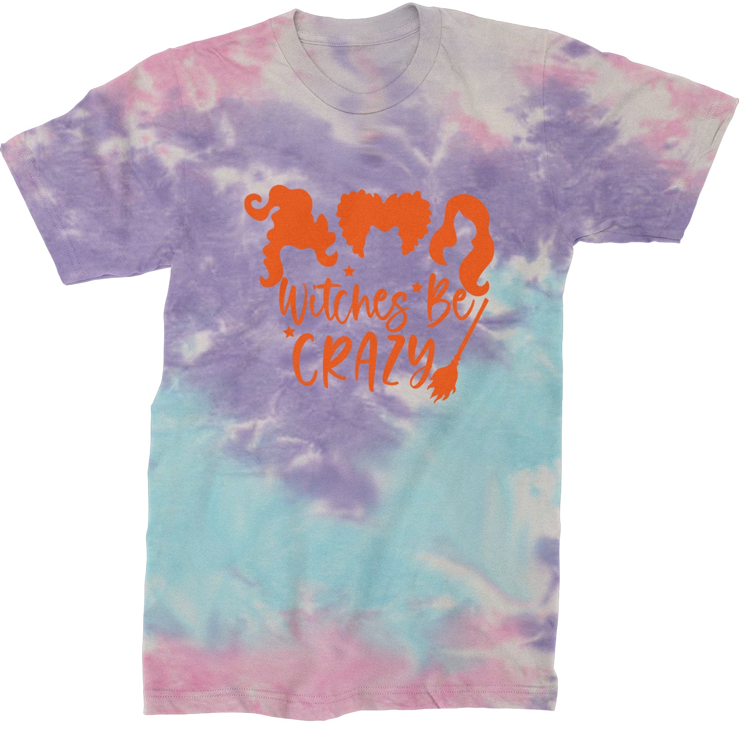 Witches Be Crazy Hocus Pocus Mens T-shirt Tie-Dye Cotton Candy