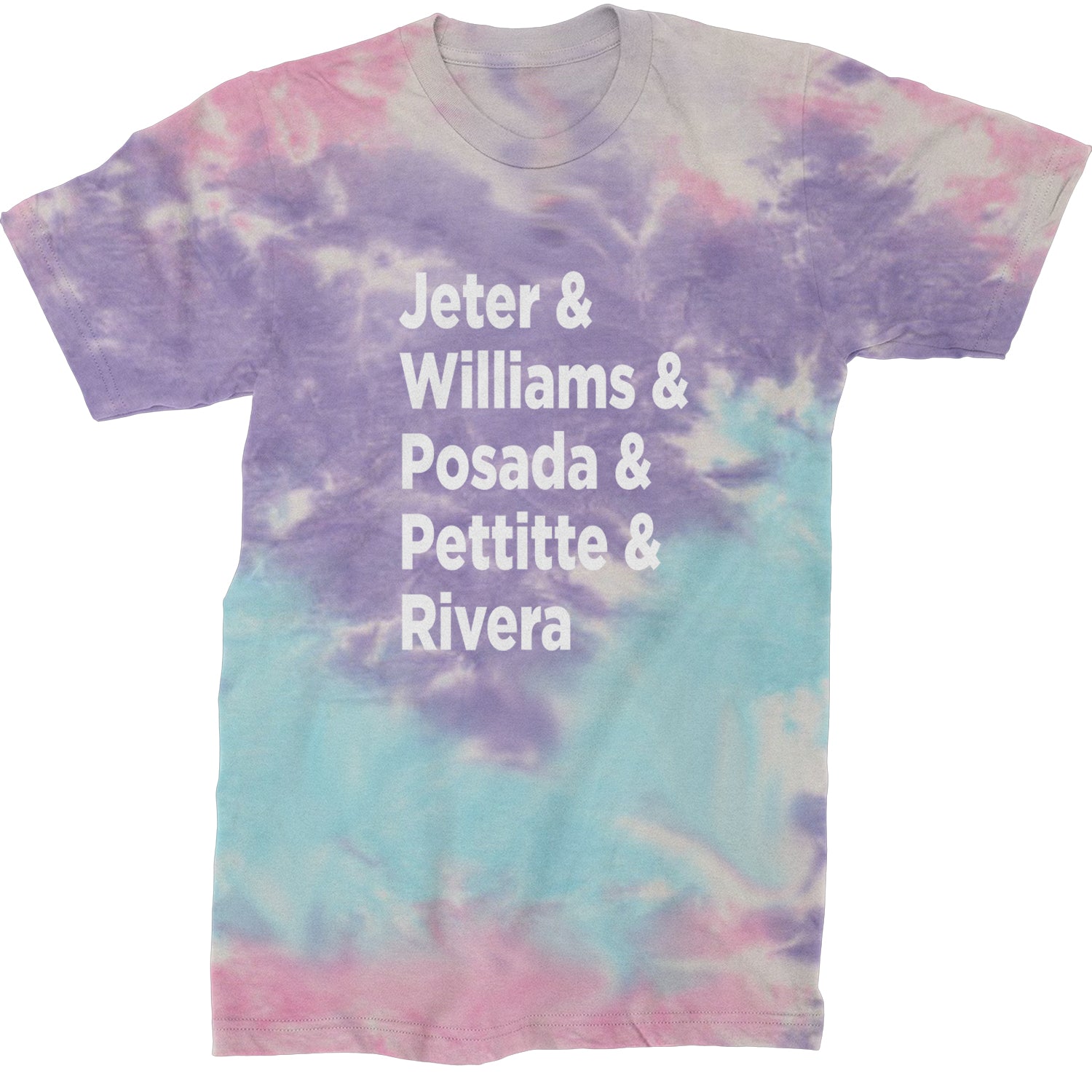 Jeter & Williams & Posada & Pettitte & Rivera Mens T-shirt Tie-Dye Cotton Candy