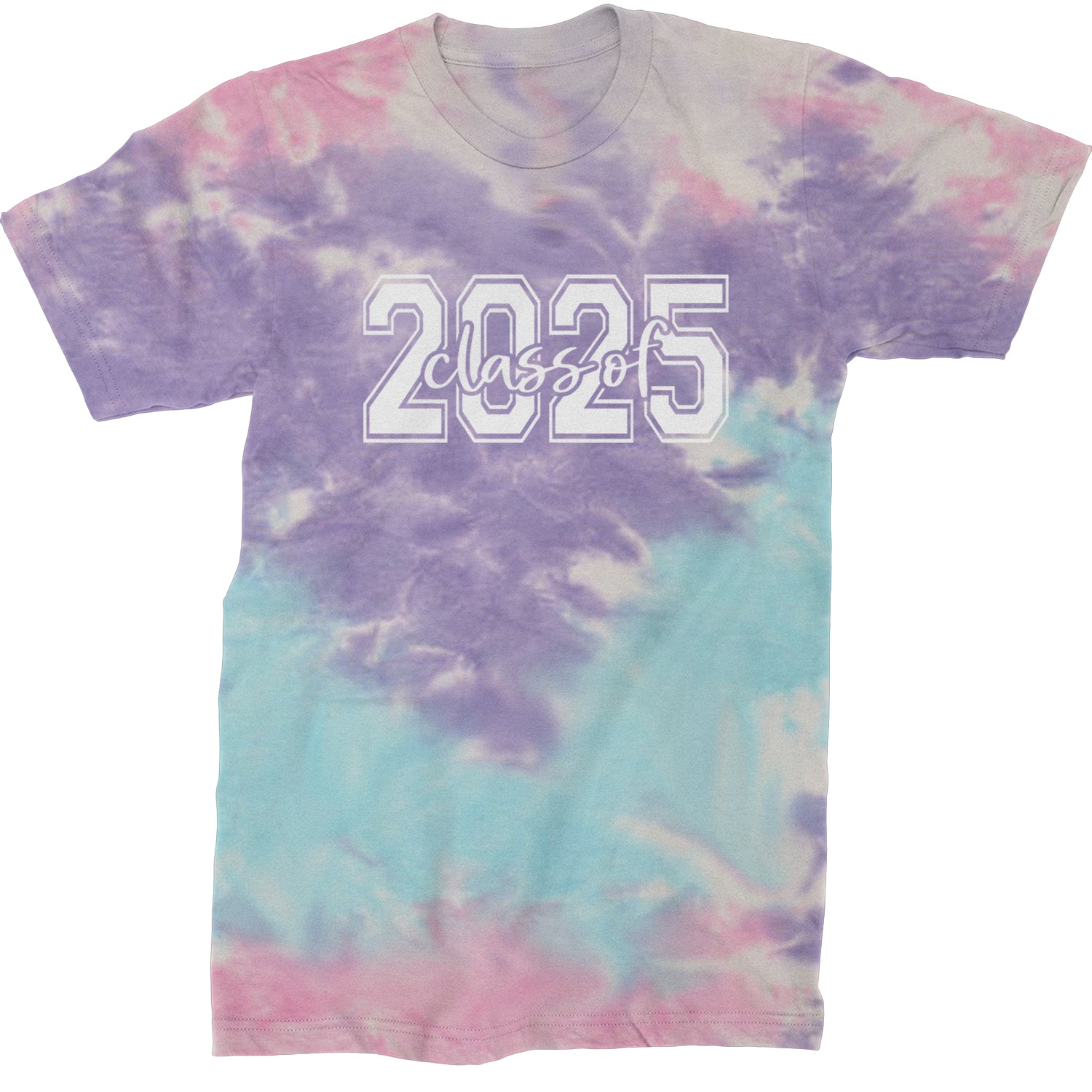 Class Of 2025 Graduation Mens T-shirt Tie-Dye Cotton Candy