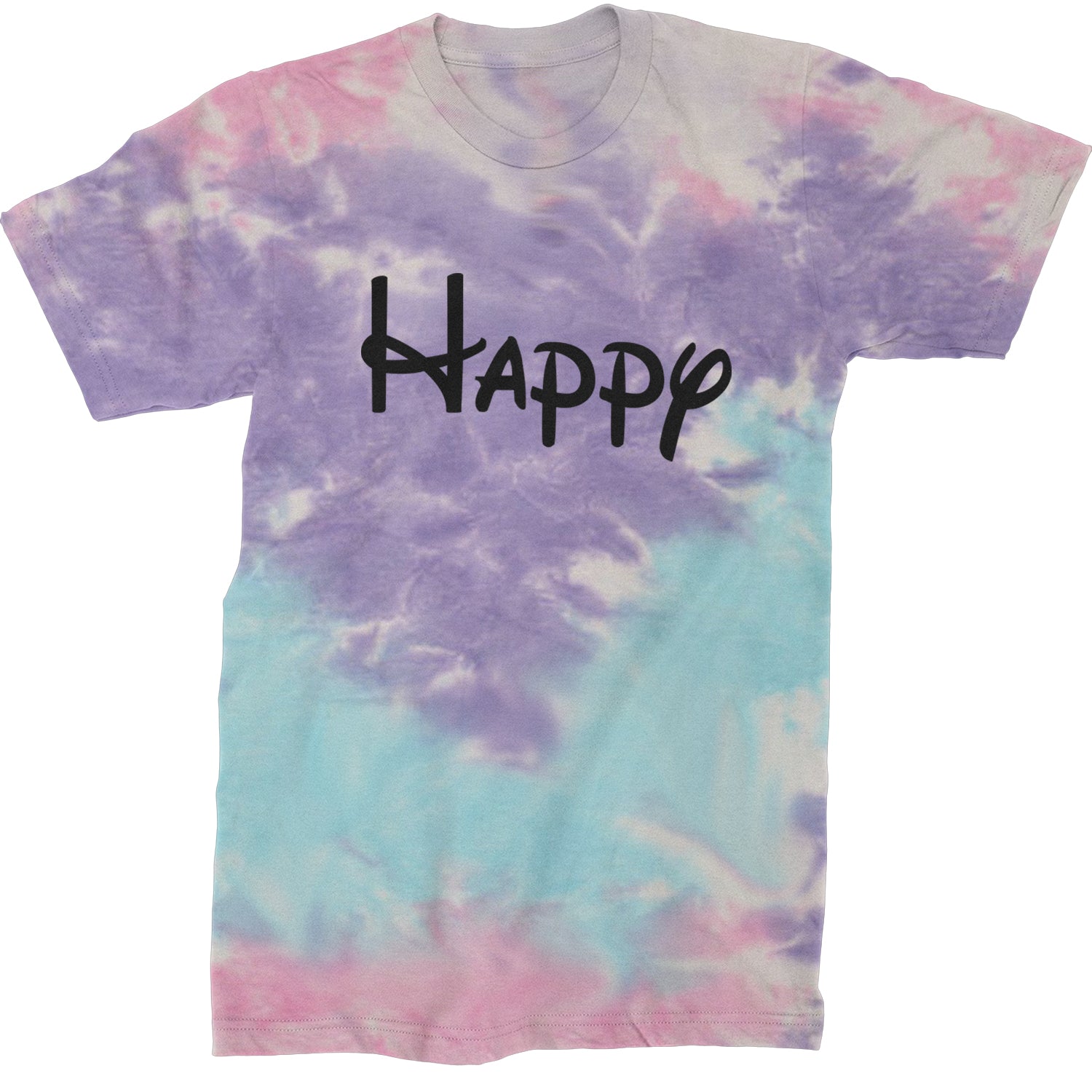 Happy - 7 Dwarfs Costume Mens T-shirt Tie-Dye Cotton Candy