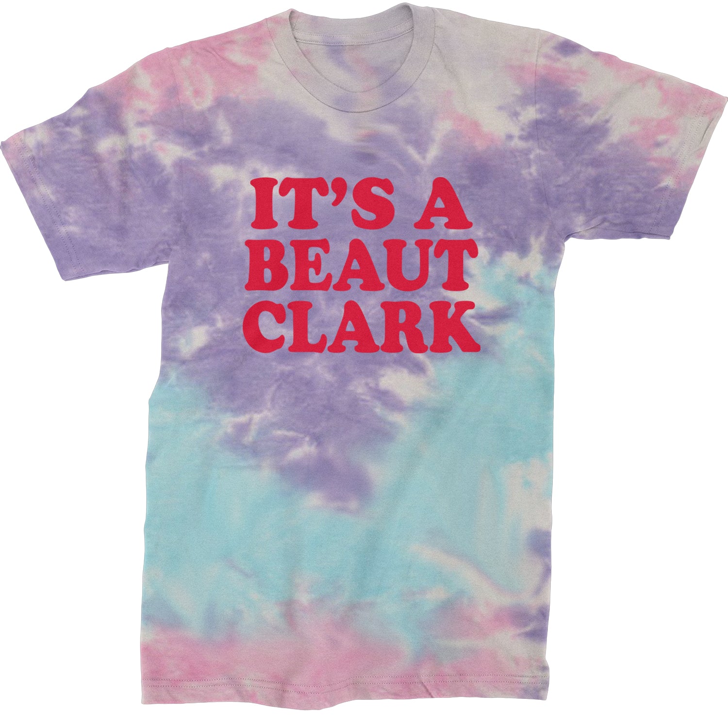 It's a Beaut Clark Festive Christmas  Mens T-shirt Tie-Dye Cotton Candy