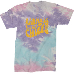 Karma Is The Guy On The Chiefs Boyfriend Mens T-shirt Tie-Dye Cotton Candy