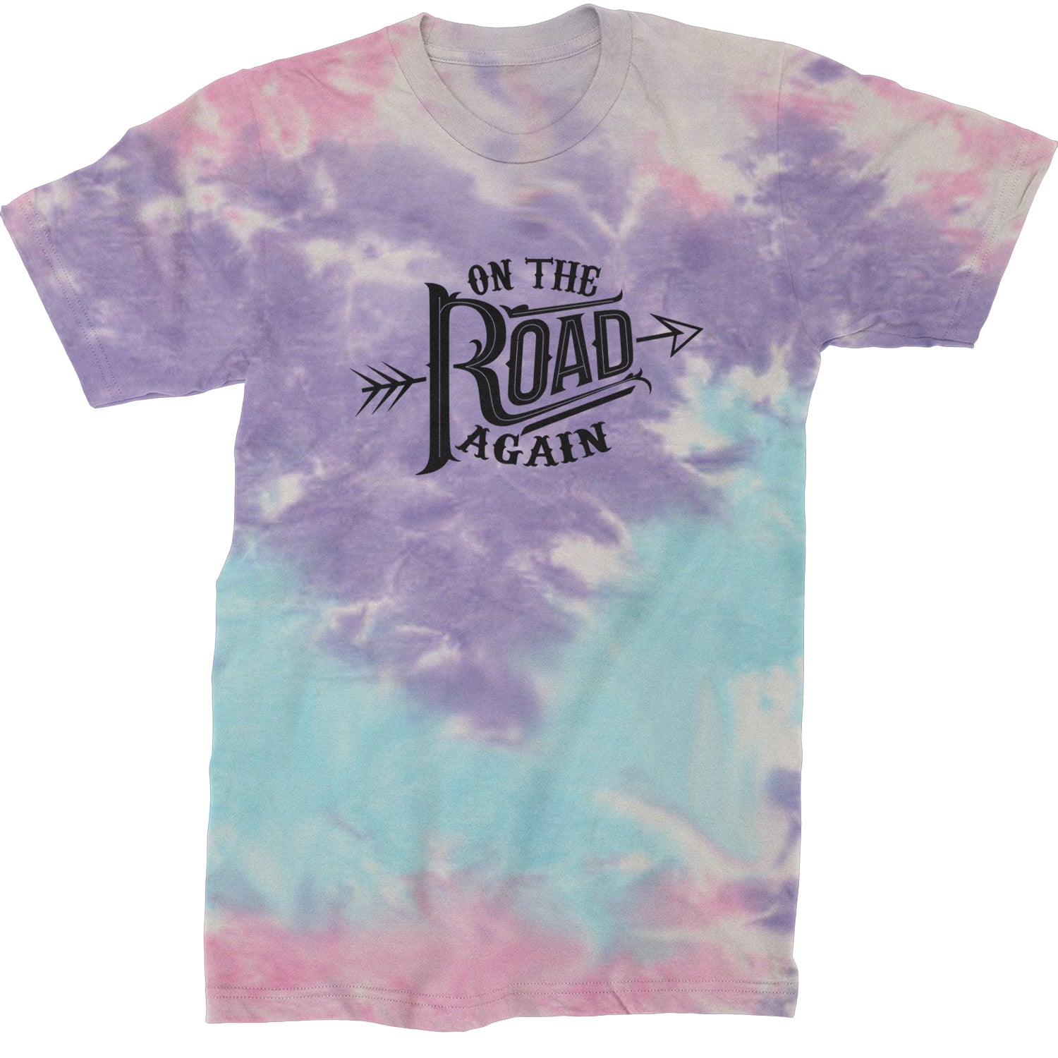 On The Road Again Hippy Country Music Mens T-shirt Tie-Dye Cotton Candy