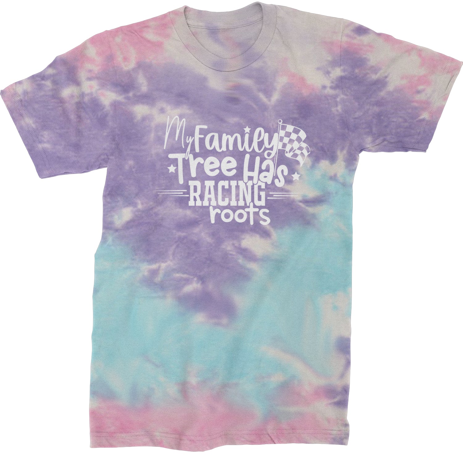 My Family Tree Has Racing Roots Mens T-shirt Tie-Dye Cotton Candy