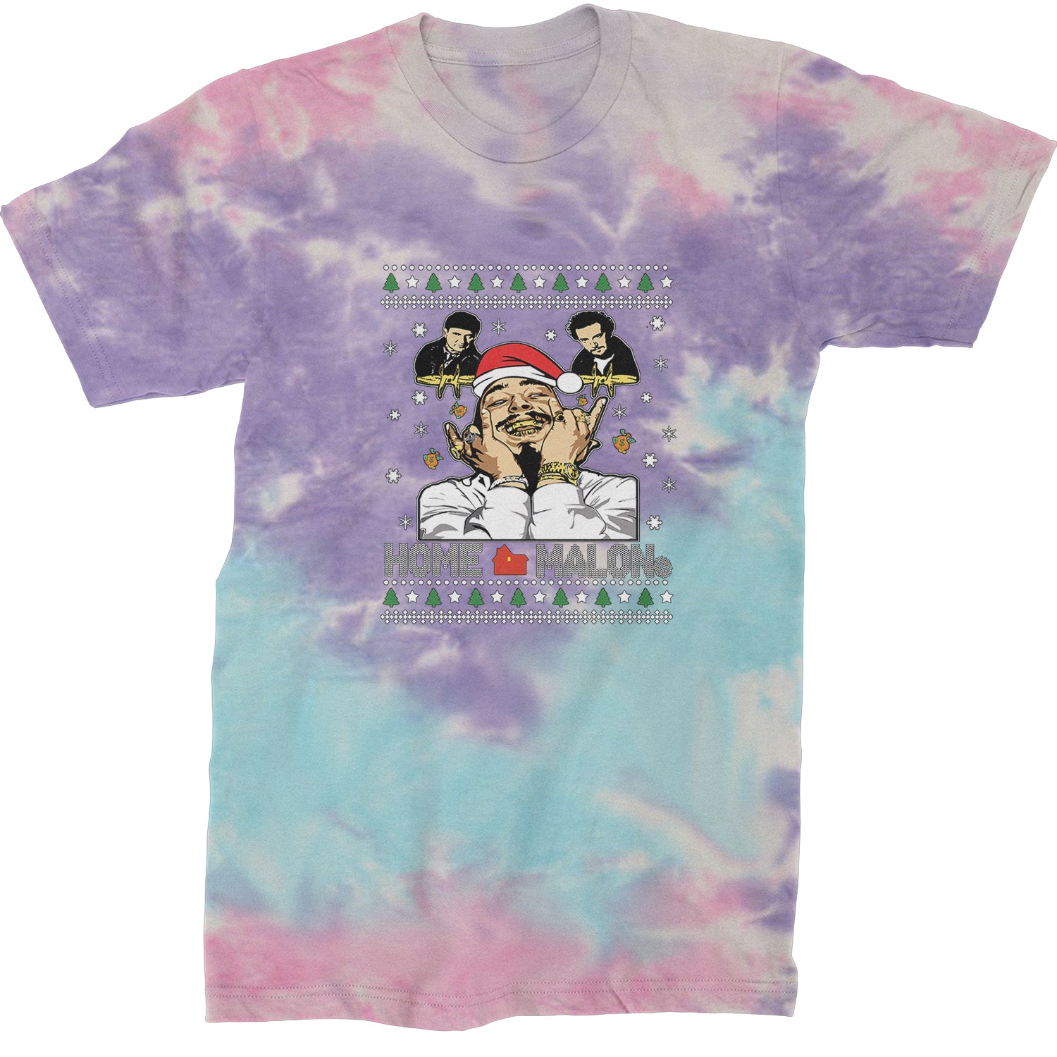 Home Malone Ugly Christmas  Mens T-shirt Tie-Dye Cotton Candy