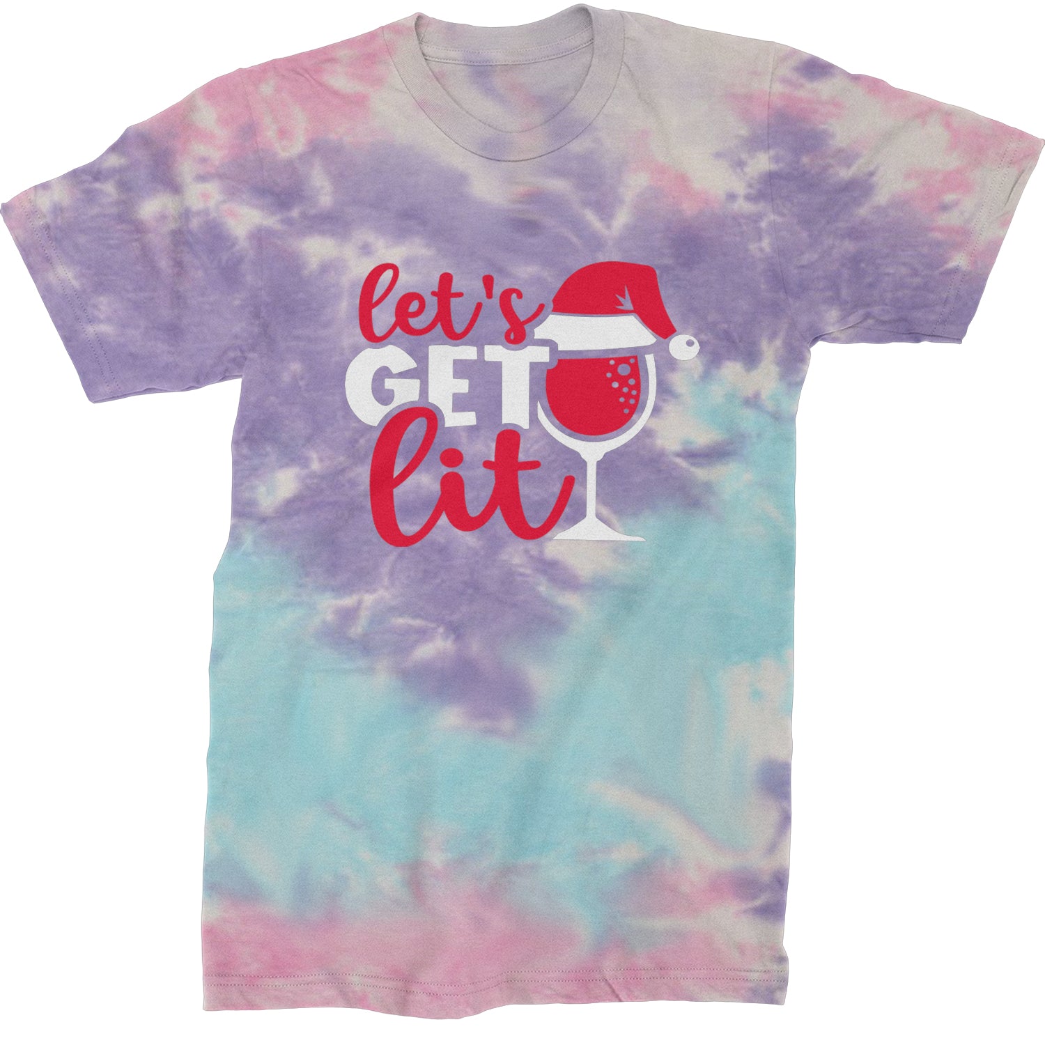 Let’s Get Lit Mens T-shirt Tie-Dye Cotton Candy