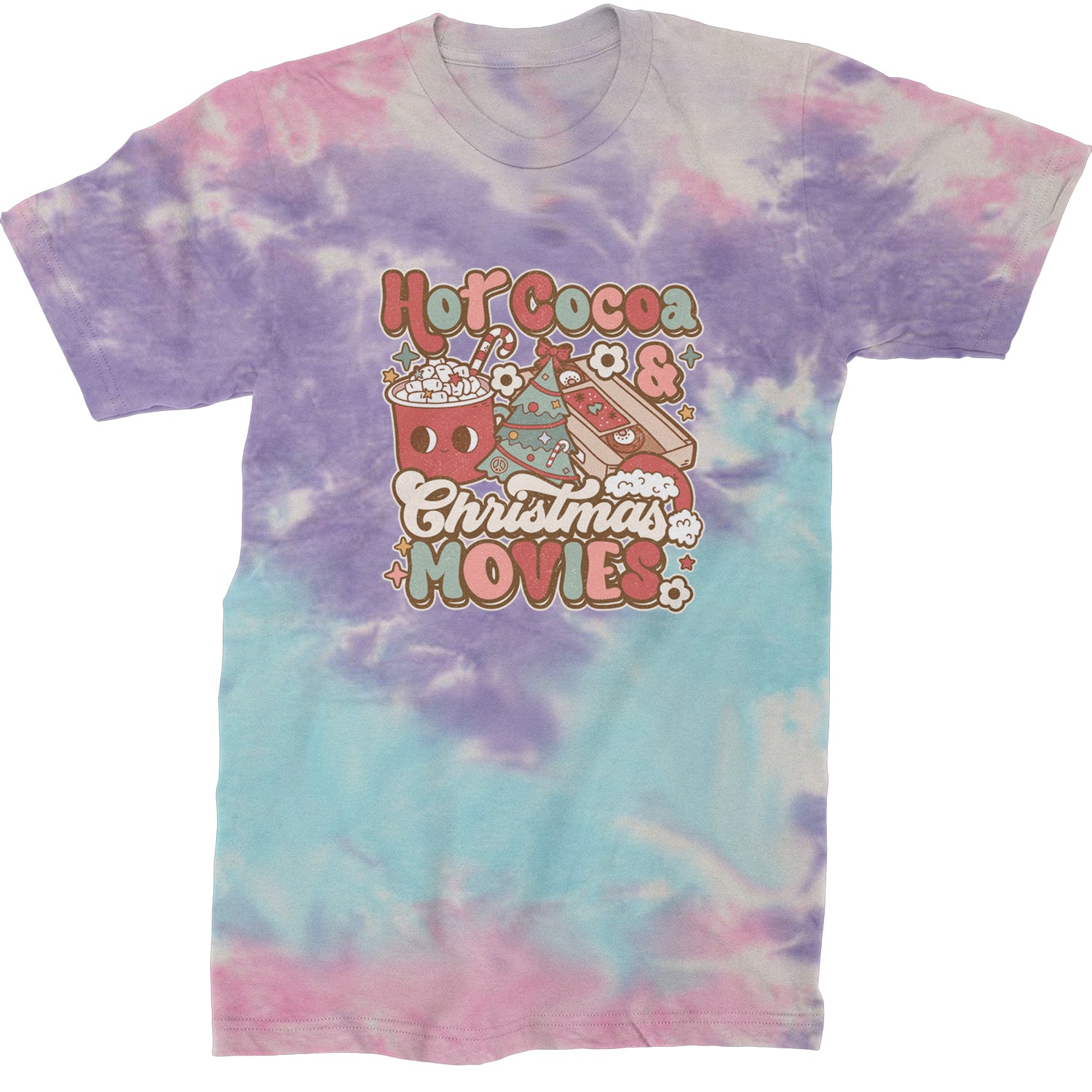 Hot Cocoa And Christmas Movies Holiday  Mens T-shirt Tie-Dye Cotton Candy