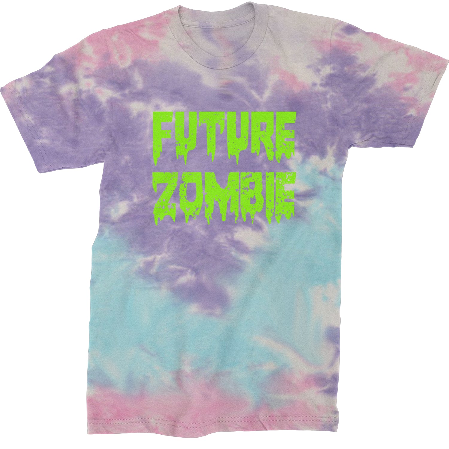 Future Zombie Horror Mens T-shirt Tie-Dye Cotton Candy