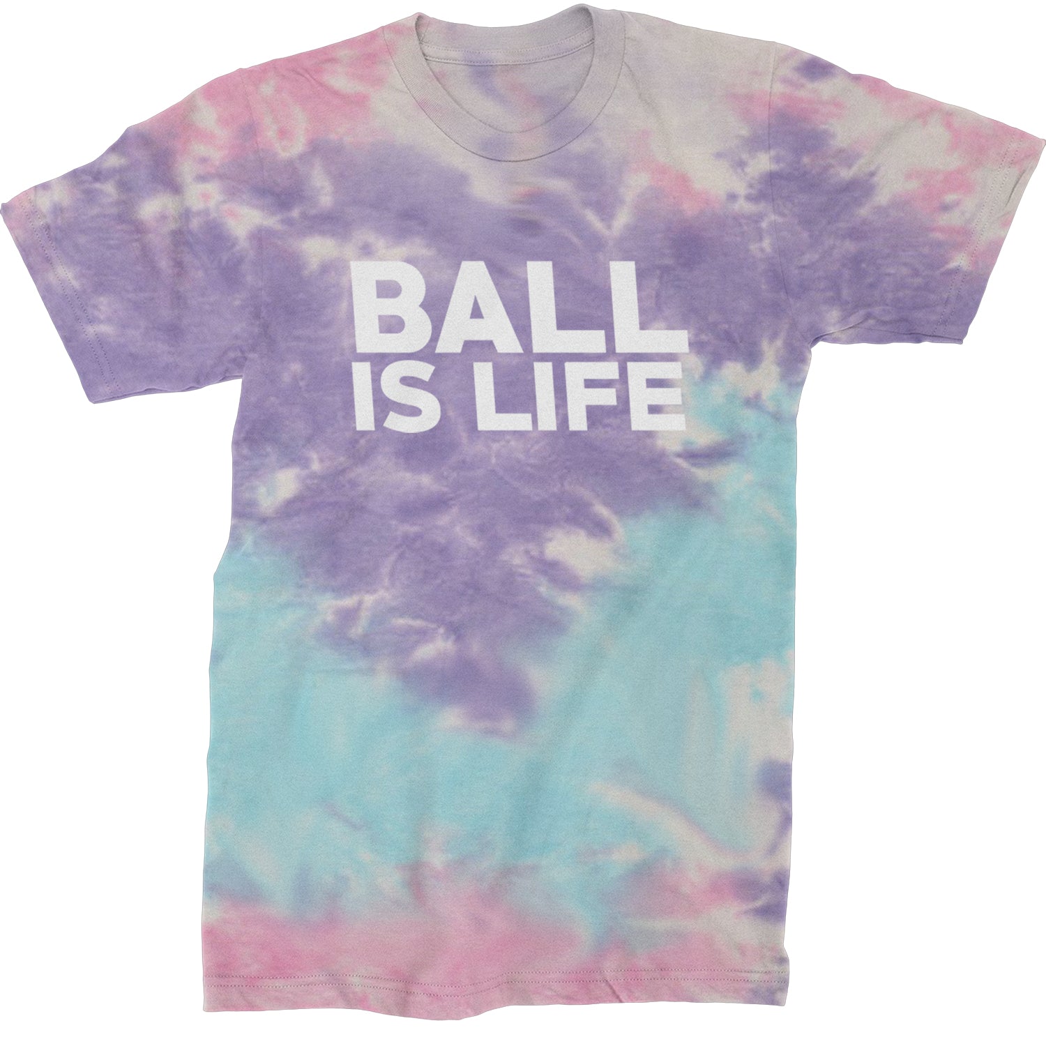 Ball Is Life Sports Enthusiasts Mens T-shirt Tie-Dye Cotton Candy