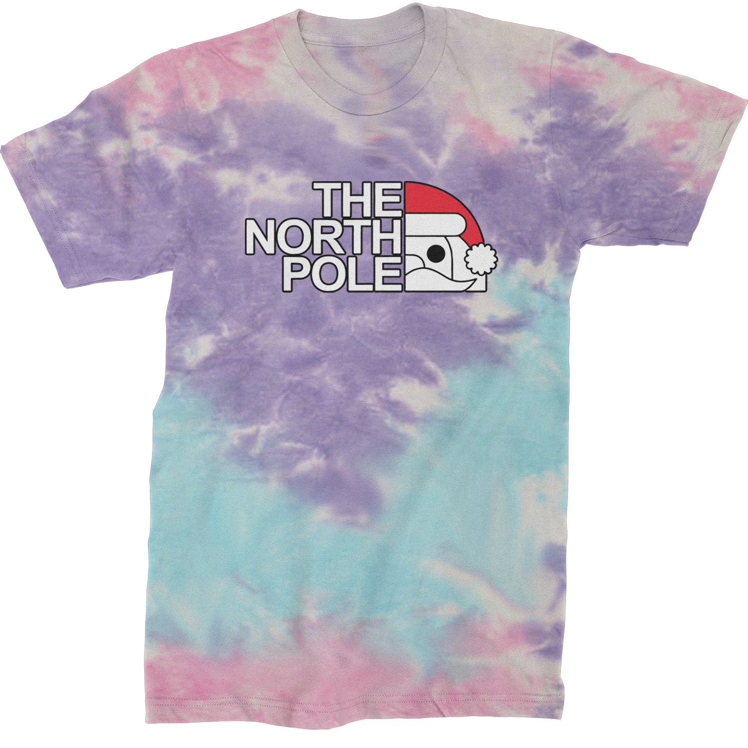 The North Pole Santa Face  Mens T-shirt Tie-Dye Cotton Candy