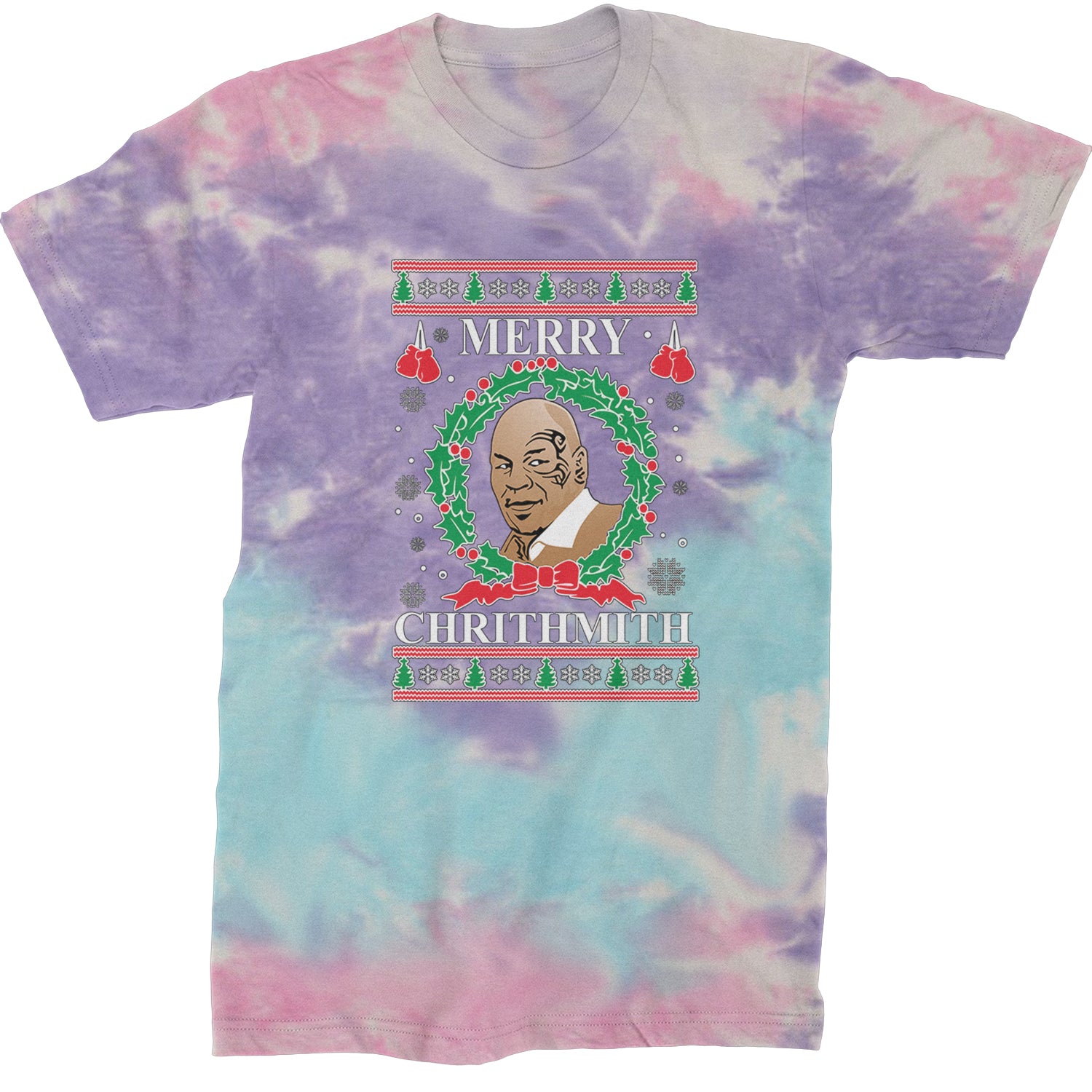 Merry Chrithmith Ugly Christmas  Mens T-shirt Tie-Dye Cotton Candy