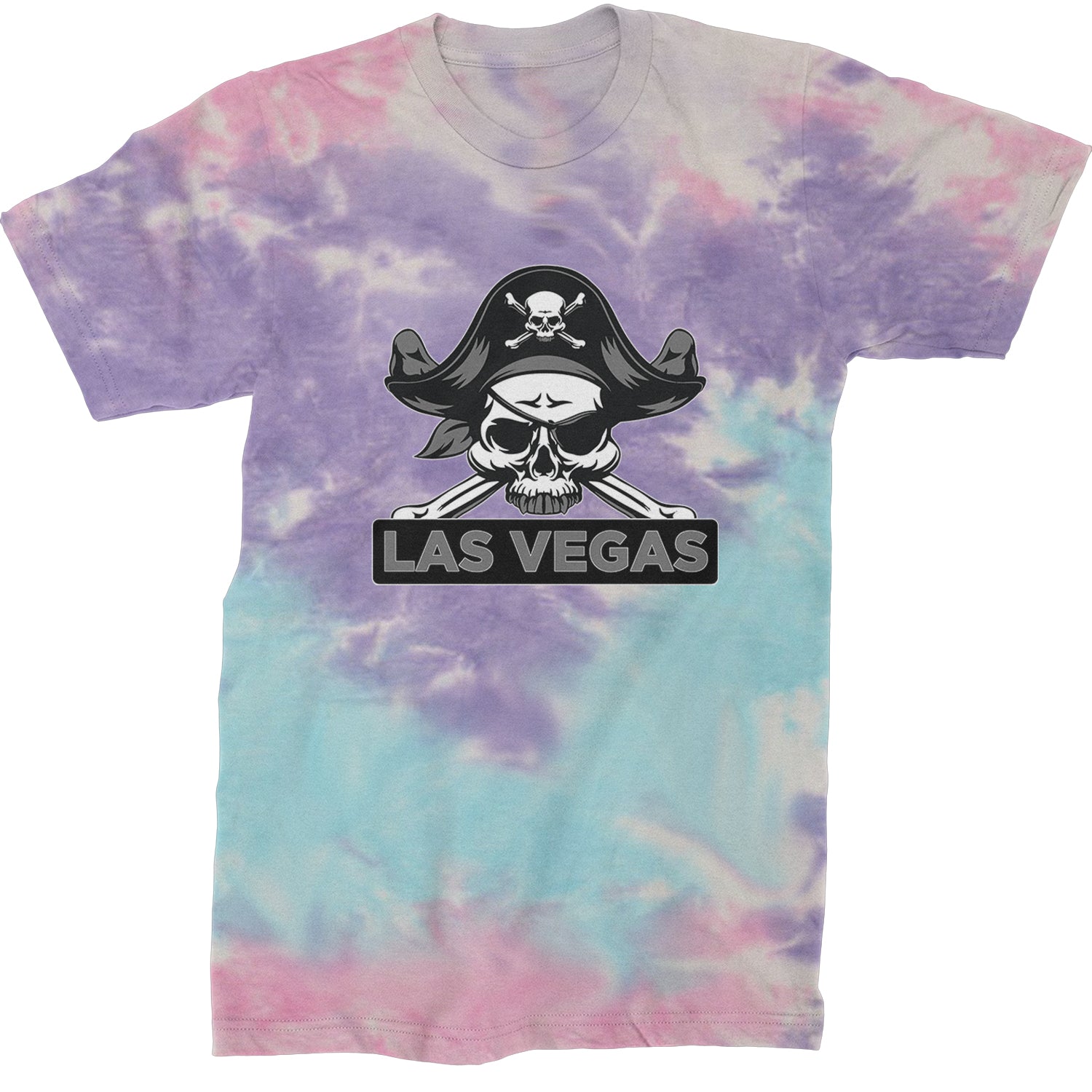 Raider Skull Straight Outta Las Vegas Mens T-shirt Tie-Dye Cotton Candy