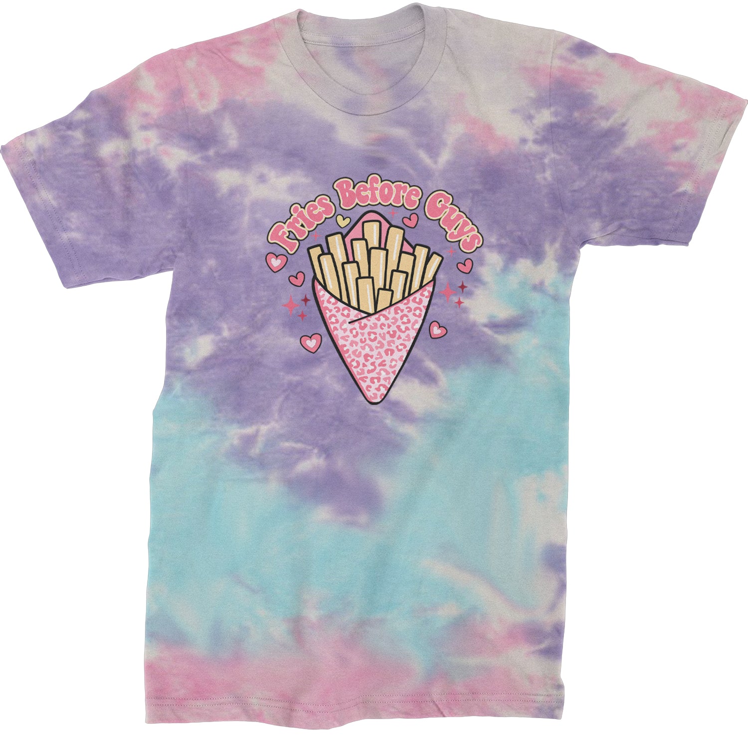 Fries Before Guys  Mens T-shirt Tie-Dye Cotton Candy