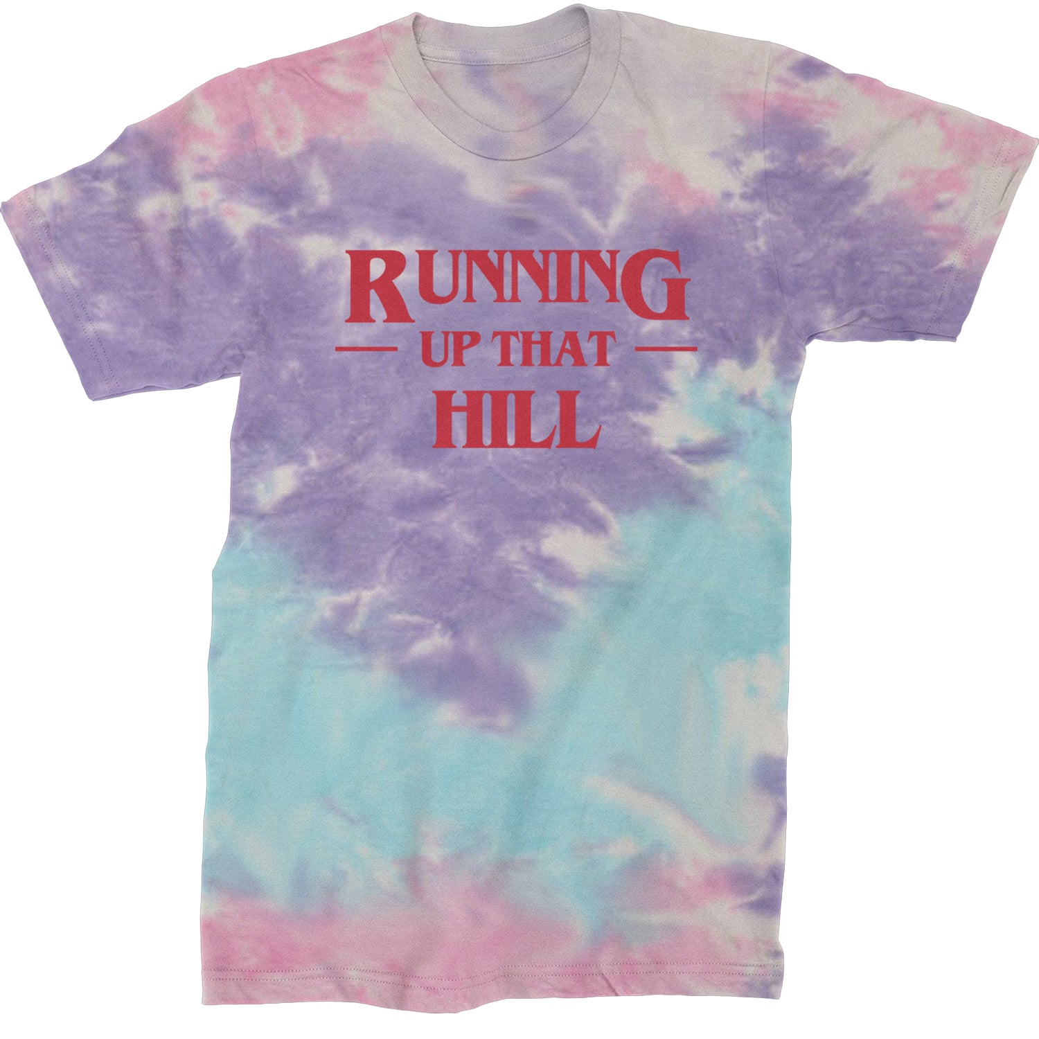 Running Up That Hill  Mens T-shirt Tie-Dye Cotton Candy