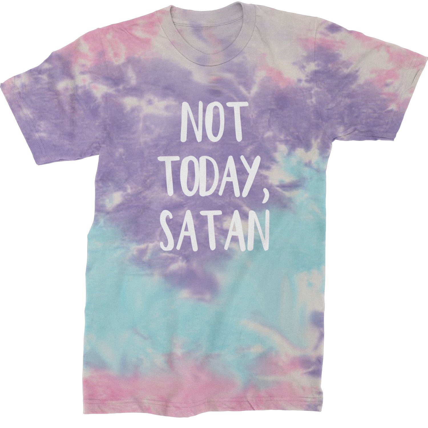 Not Today, Satan Jesus Already Won Mens T-shirt Tie-Dye Cotton Candy