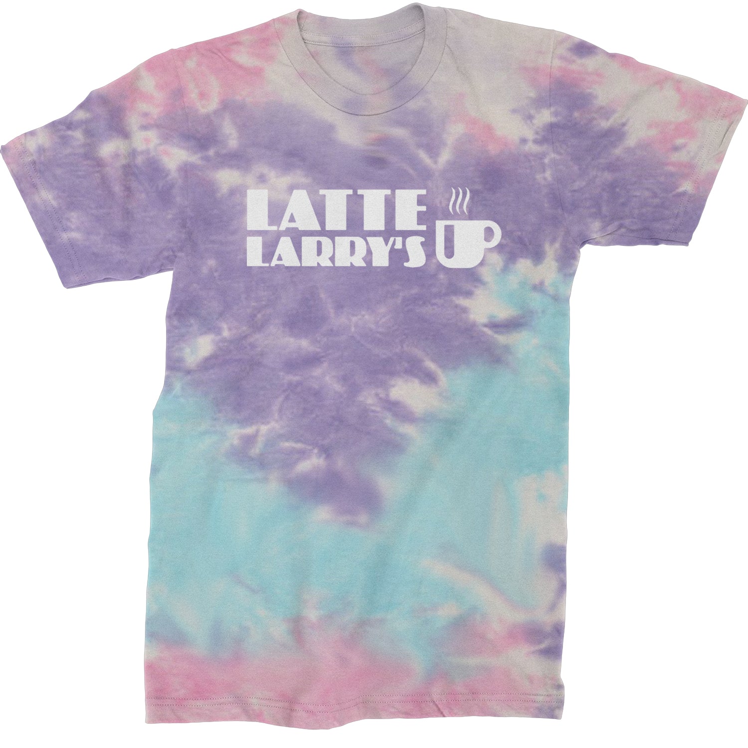 Latte Larry's Enthusiastic Coffee Mens T-shirt Tie-Dye Cotton Candy