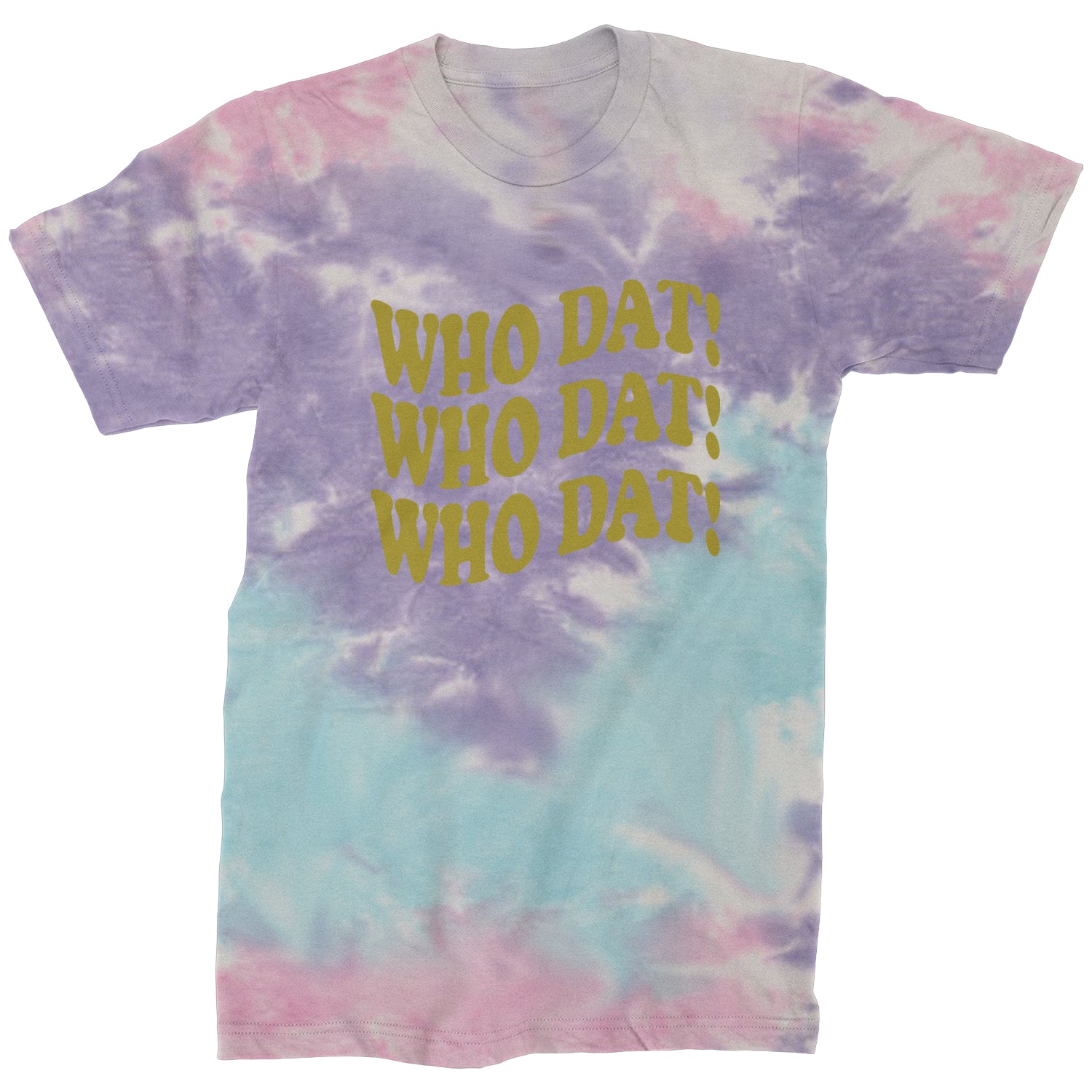 Who Dat Wavy Design Who Dat Nation Mens T-shirt Tie-Dye Cotton Candy