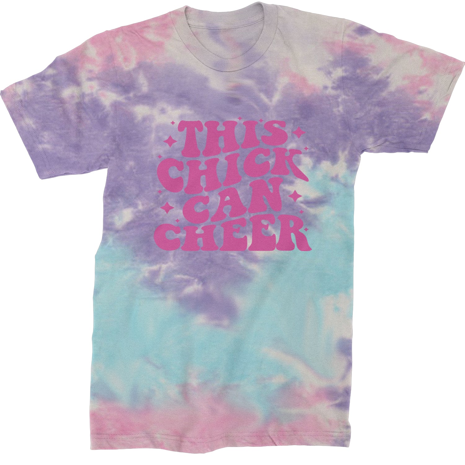 This Chick Can Cheer Mens T-shirt Tie-Dye Cotton Candy