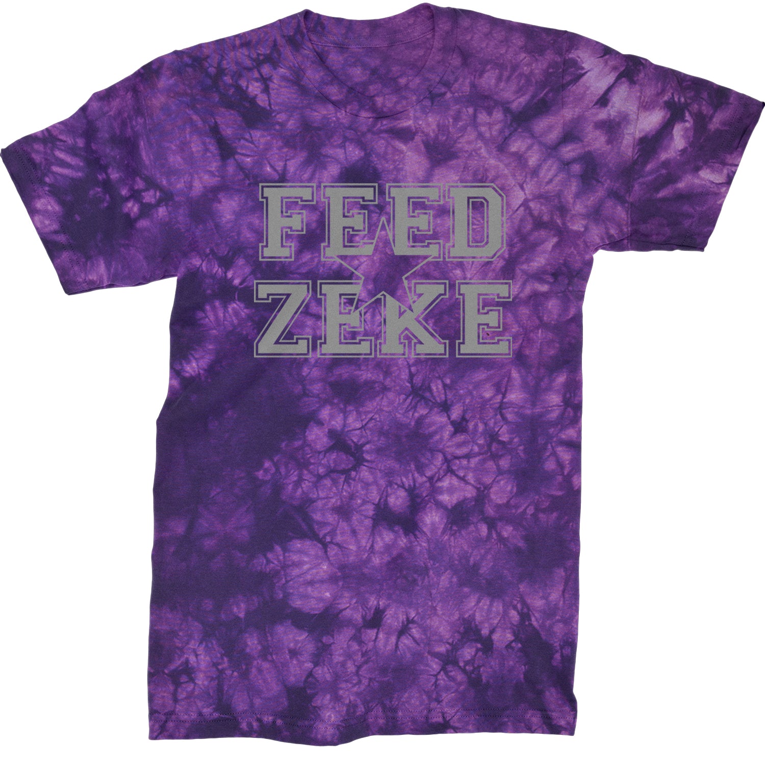 Feed Zeke Football  Mens T-shirt Tie-Dye Crystal Purple